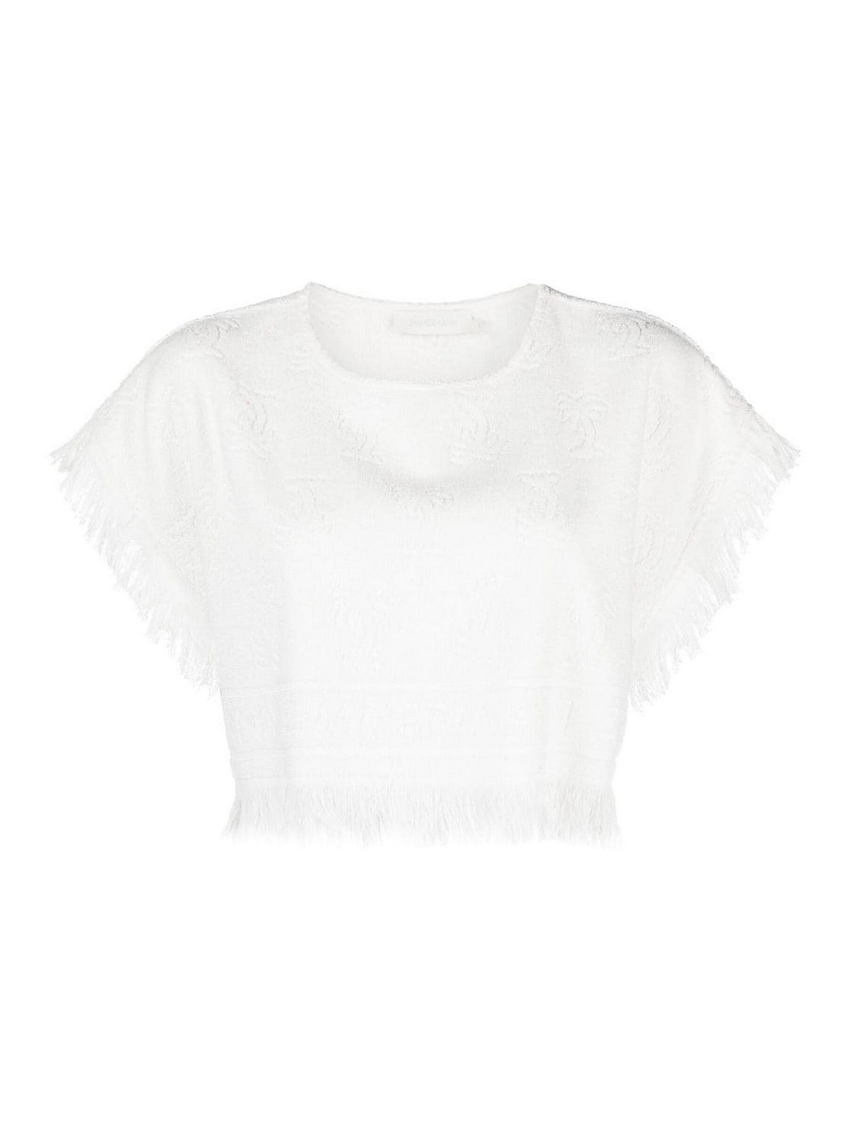 Zimmermann Toweling Cropped Top In White