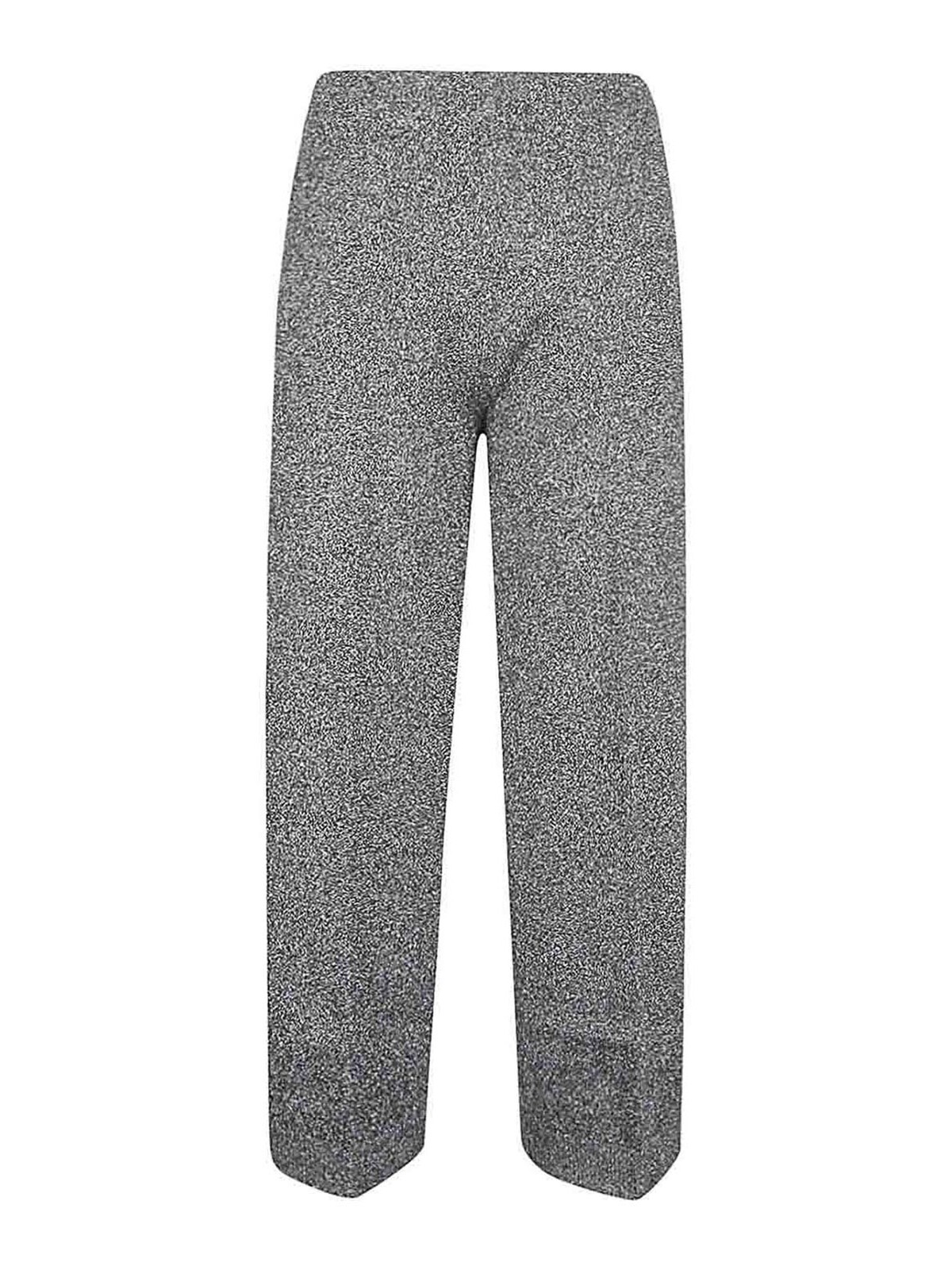 Circus Hotel Viscose Wide Leg Trousers In Grey