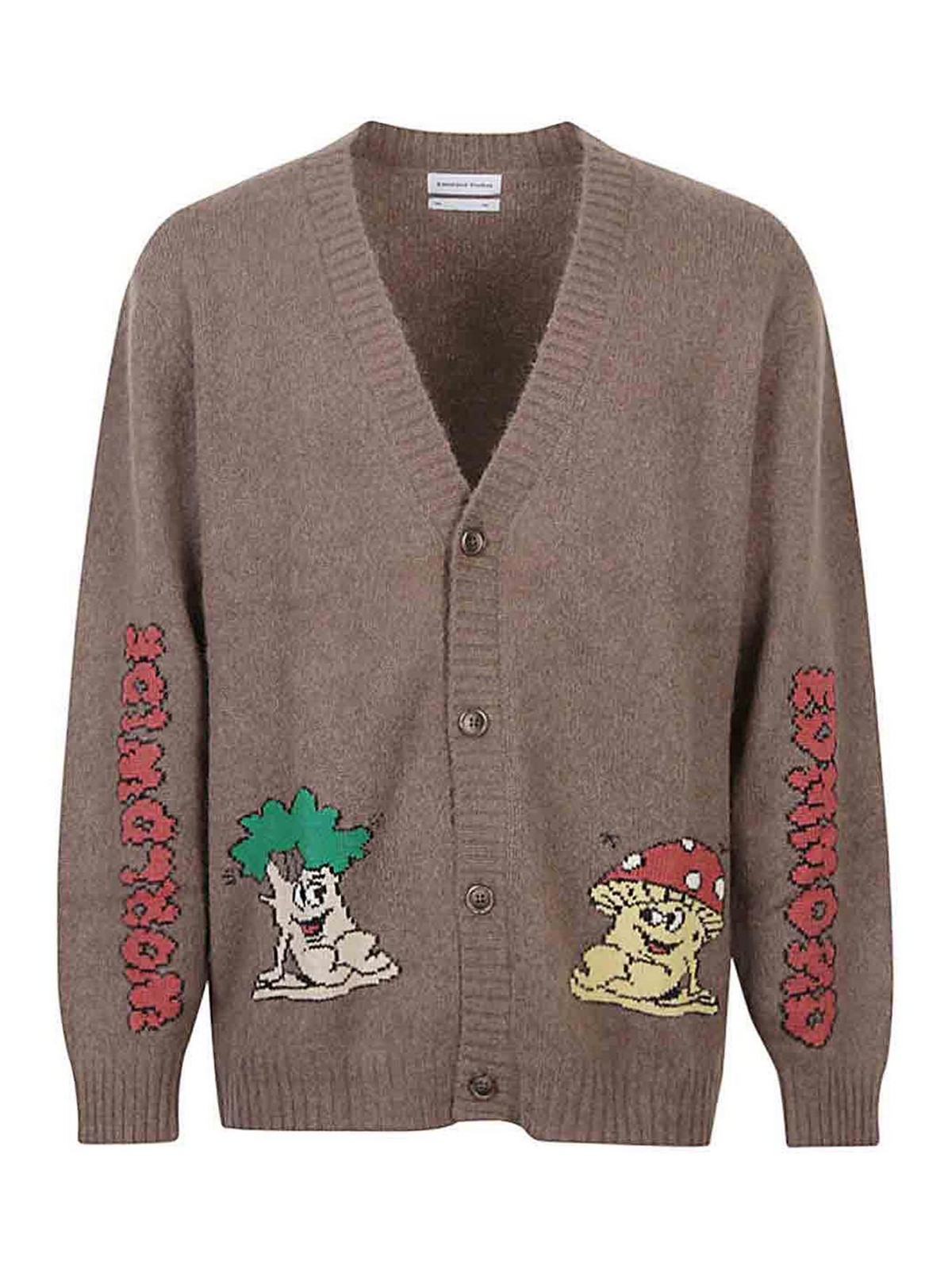 Shop Edmmond Studios Wool Blend V-necked Cardigan In Brown