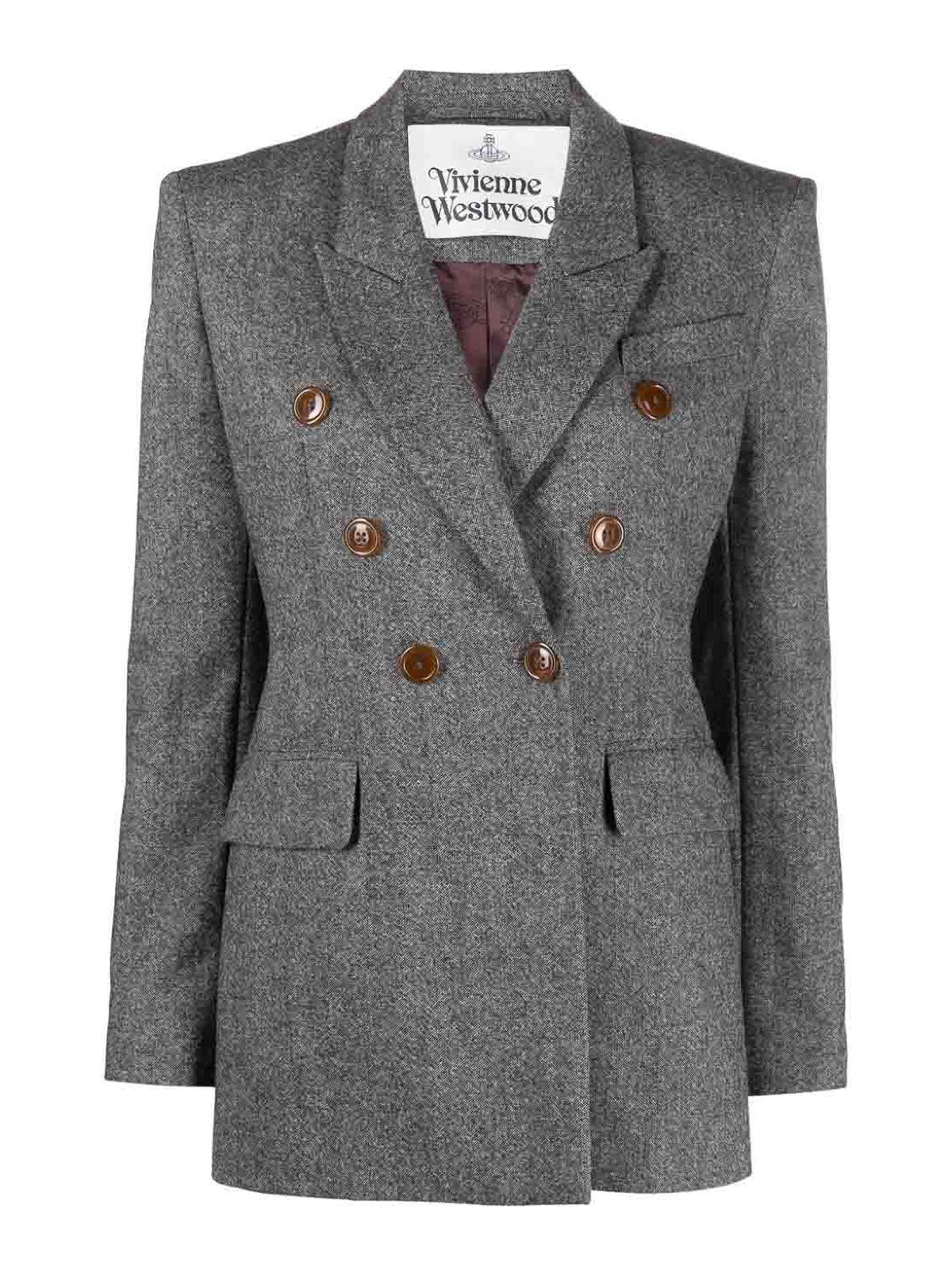 Shop Vivienne Westwood Wool Double-breasted Jacket In Negro