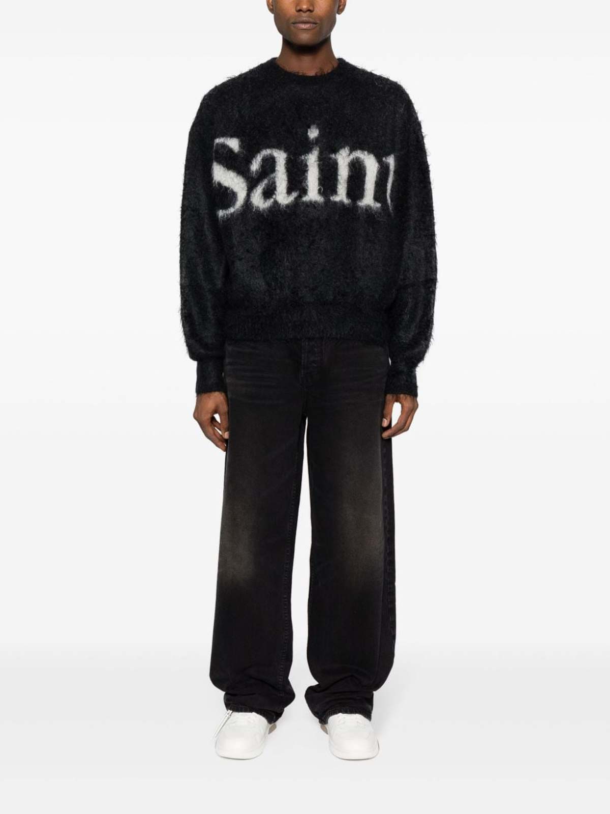 トップス SAINT MXXXXXX logo mohair knit Saint MXXXXXX Crewneck Knit SMA230000042-BLACK | IlDuomo