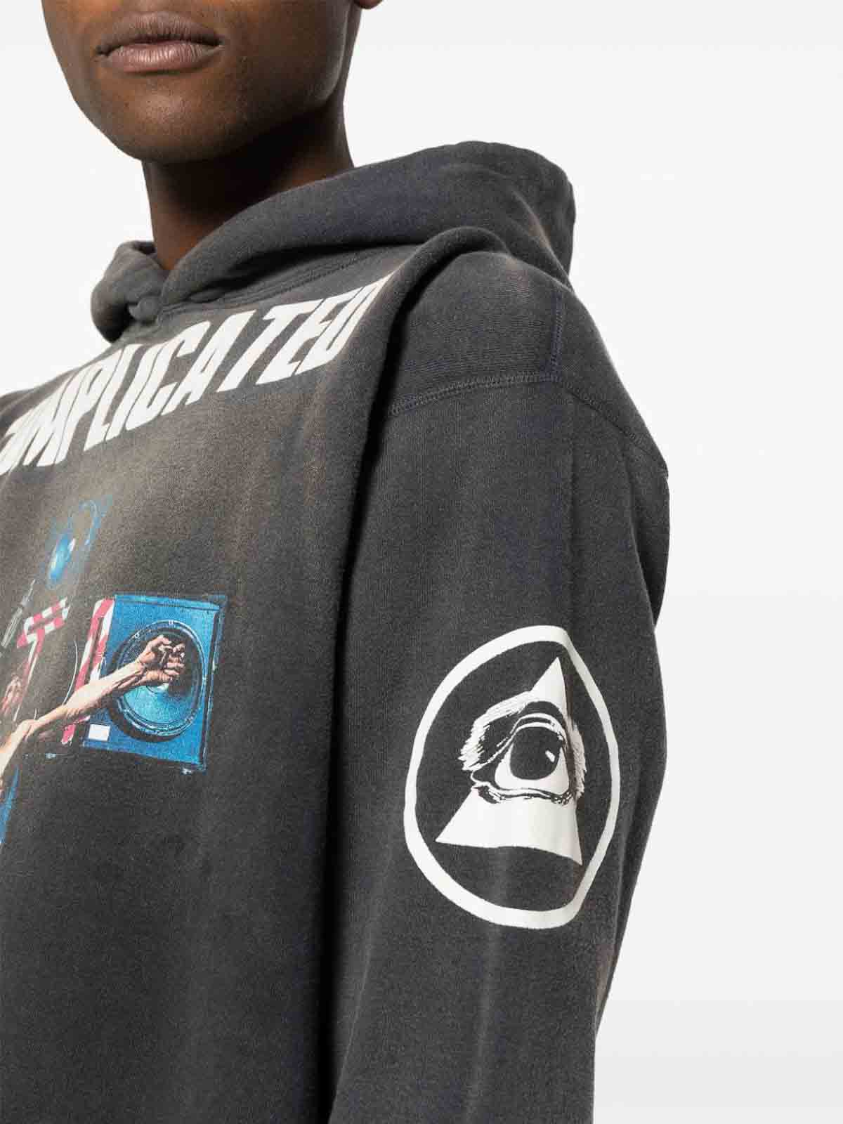 Saint Mxxxxxx Complicated cotton hoodie - Black | SMA230000C20BLACK