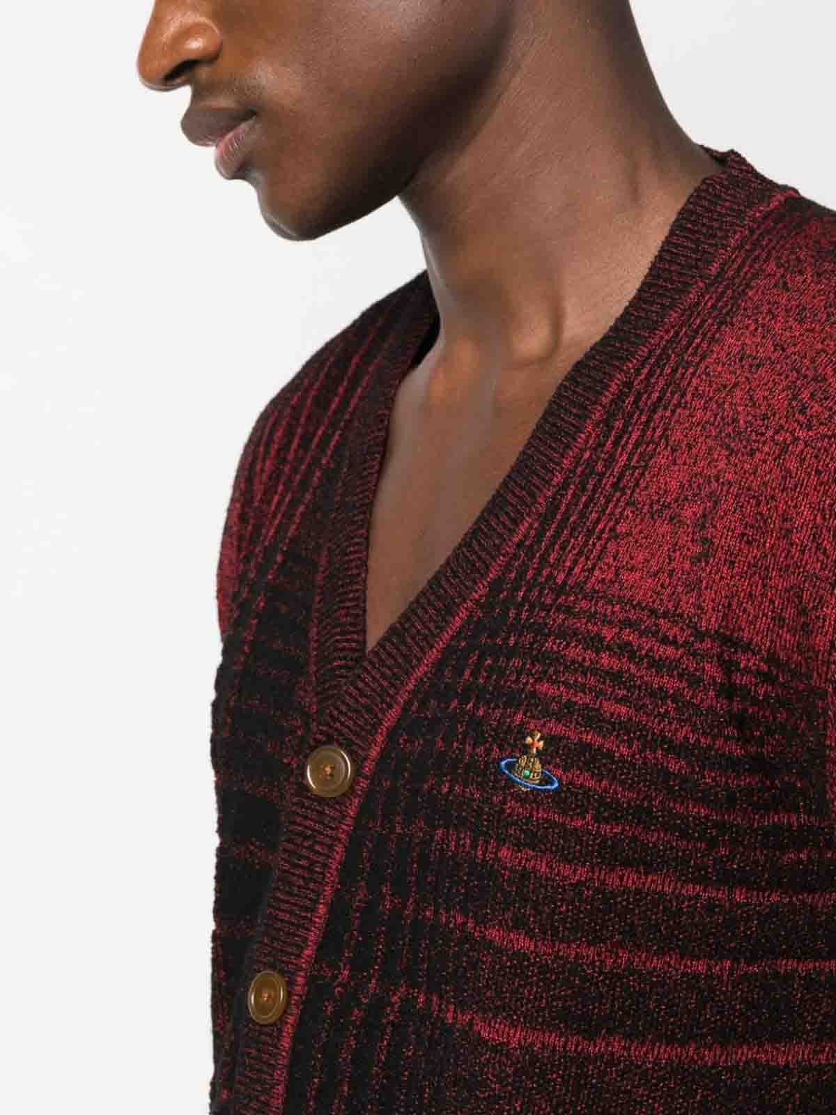 Shop Vivienne Westwood Logo Checked Cardigan In Red