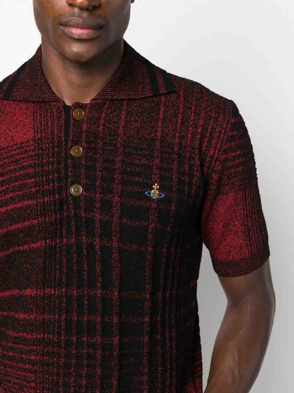 Shop Vivienne Westwood Logo Checked Polo Shirt In Red