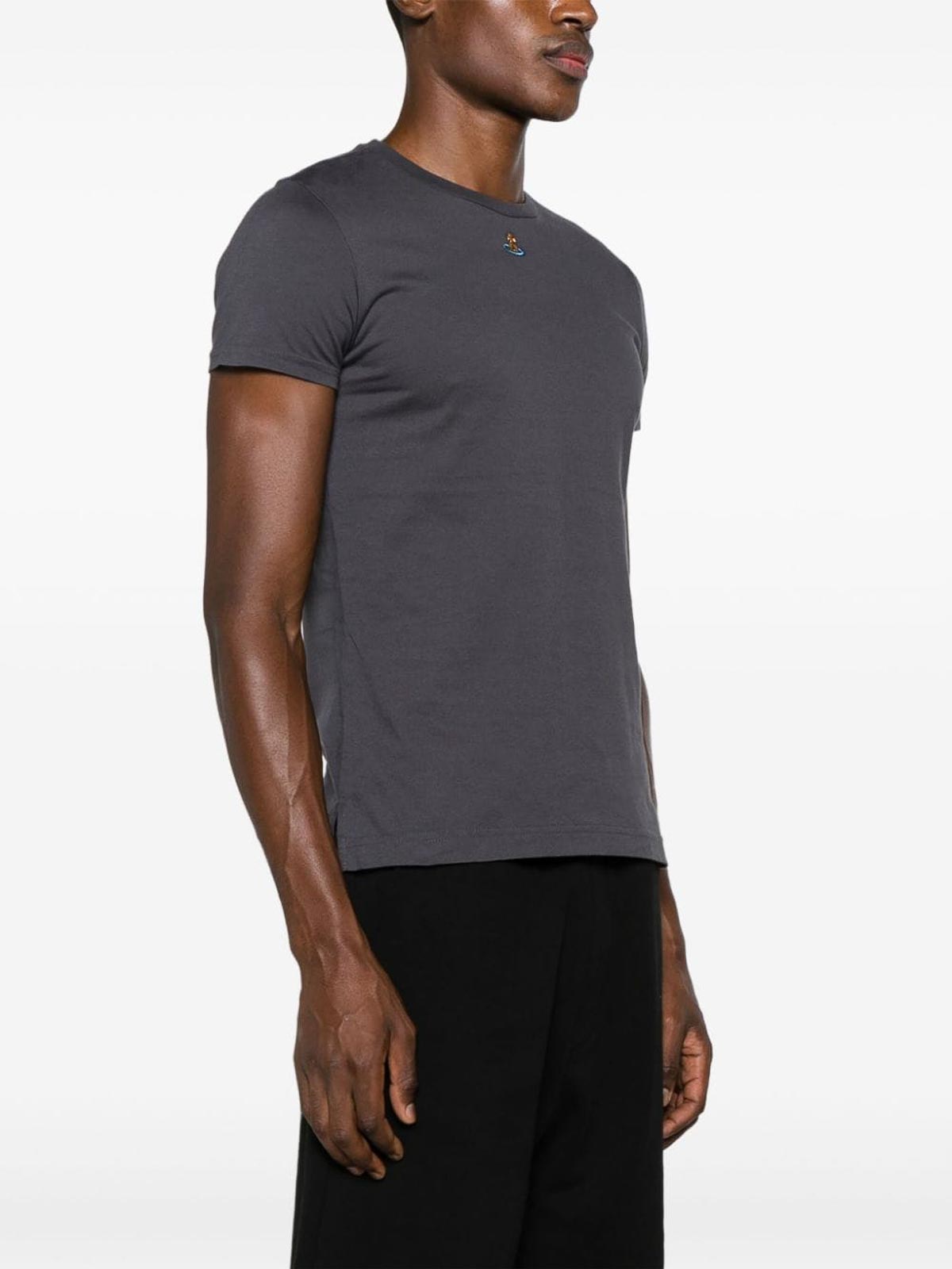 Shop Vivienne Westwood Logo Cotton T-shirt In Grey