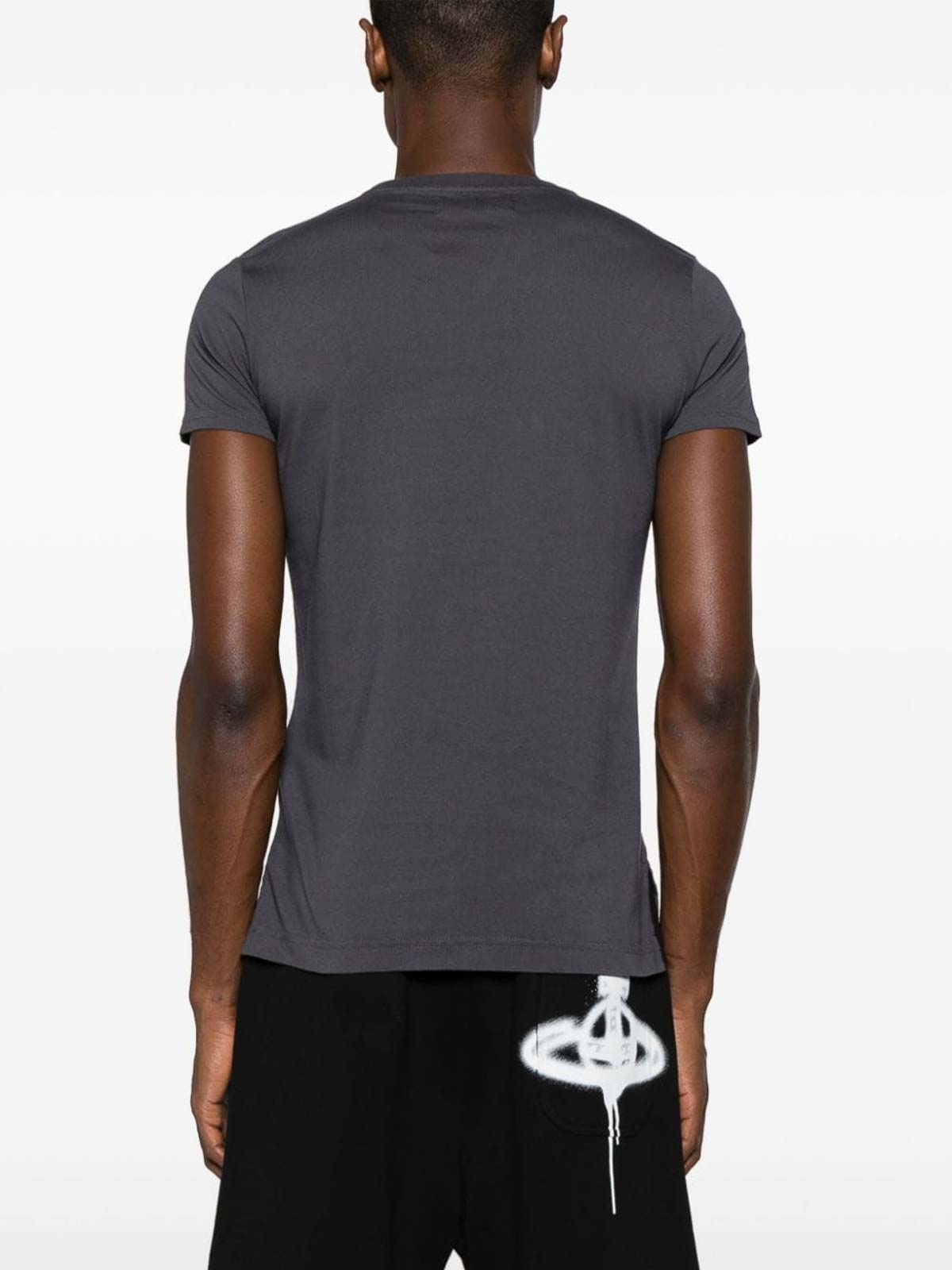 Shop Vivienne Westwood Logo Cotton T-shirt In Grey