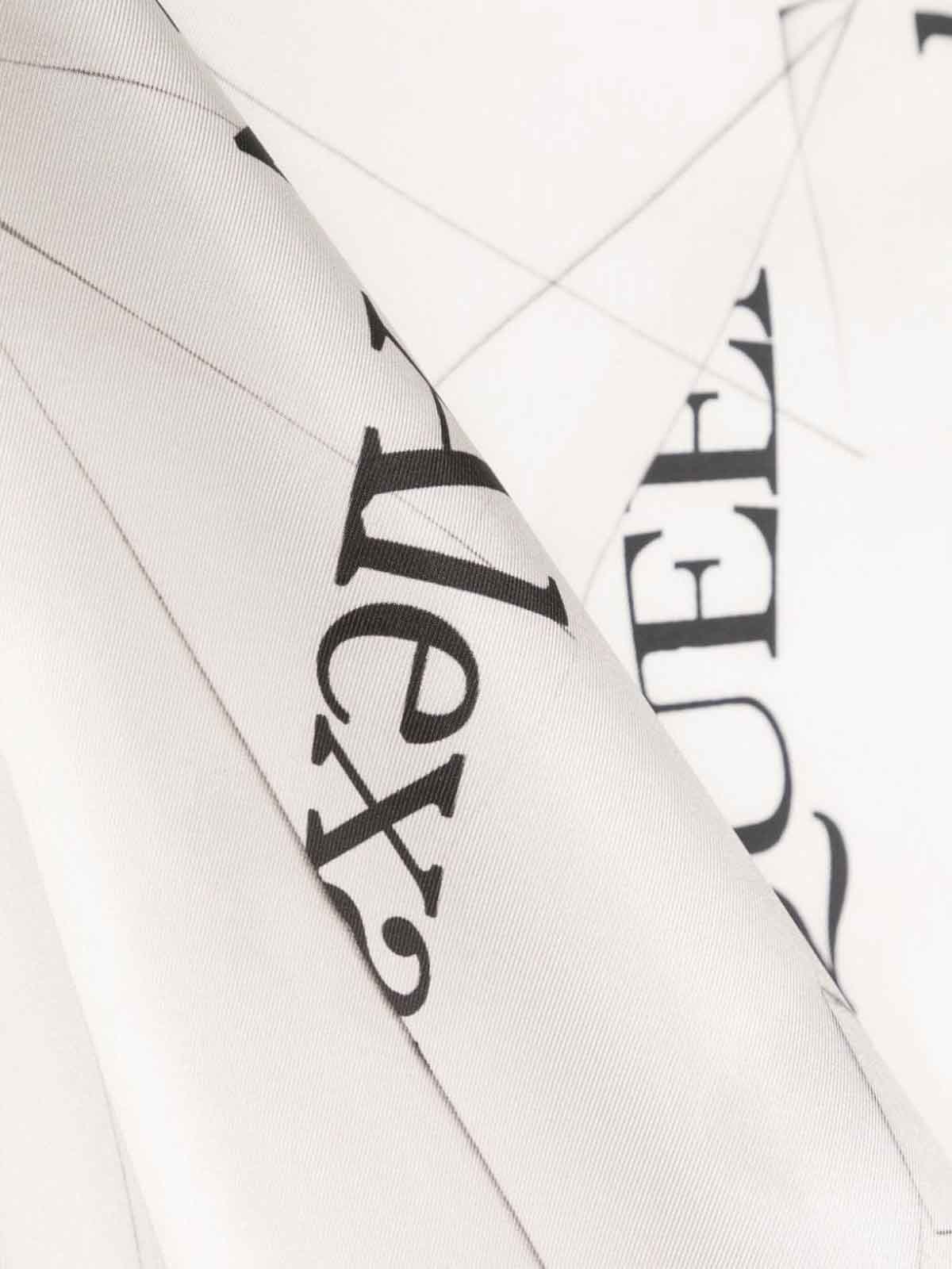 Shop Alexander Mcqueen Logo Silk Scarf In White