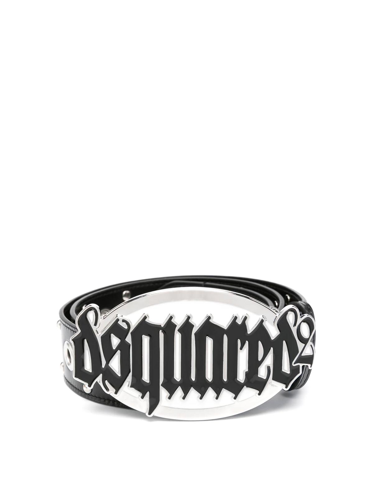 Shop Dsquared2 Gothic Logo Leather Belt In Black