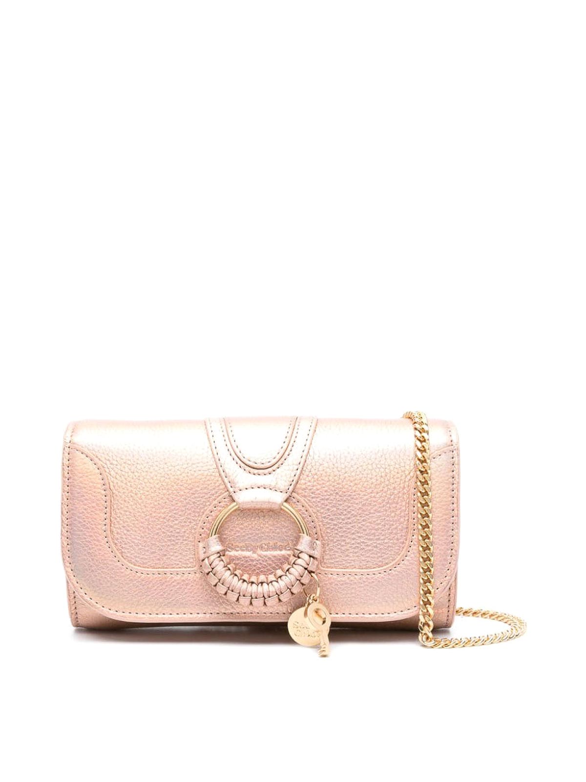 See By Chloé Hana Leather Wallet On Chain In Pink