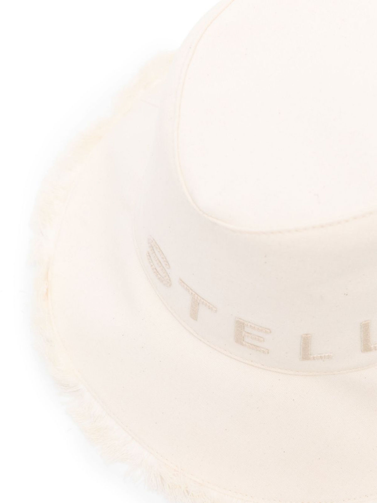 Shop Stella Mccartney Logo Canvas Fedora Hat In Blanco