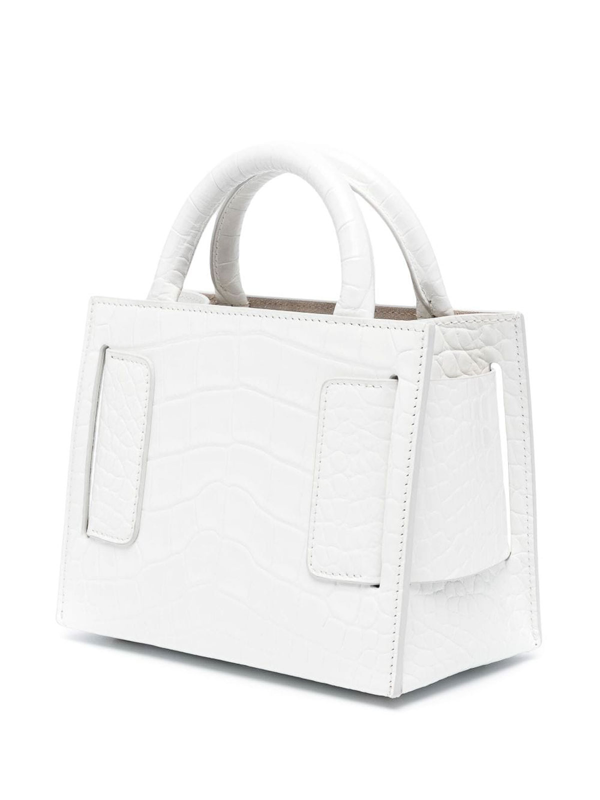 Shop Boyy Bobby 18 Croco Embossed Leather Handbag In White