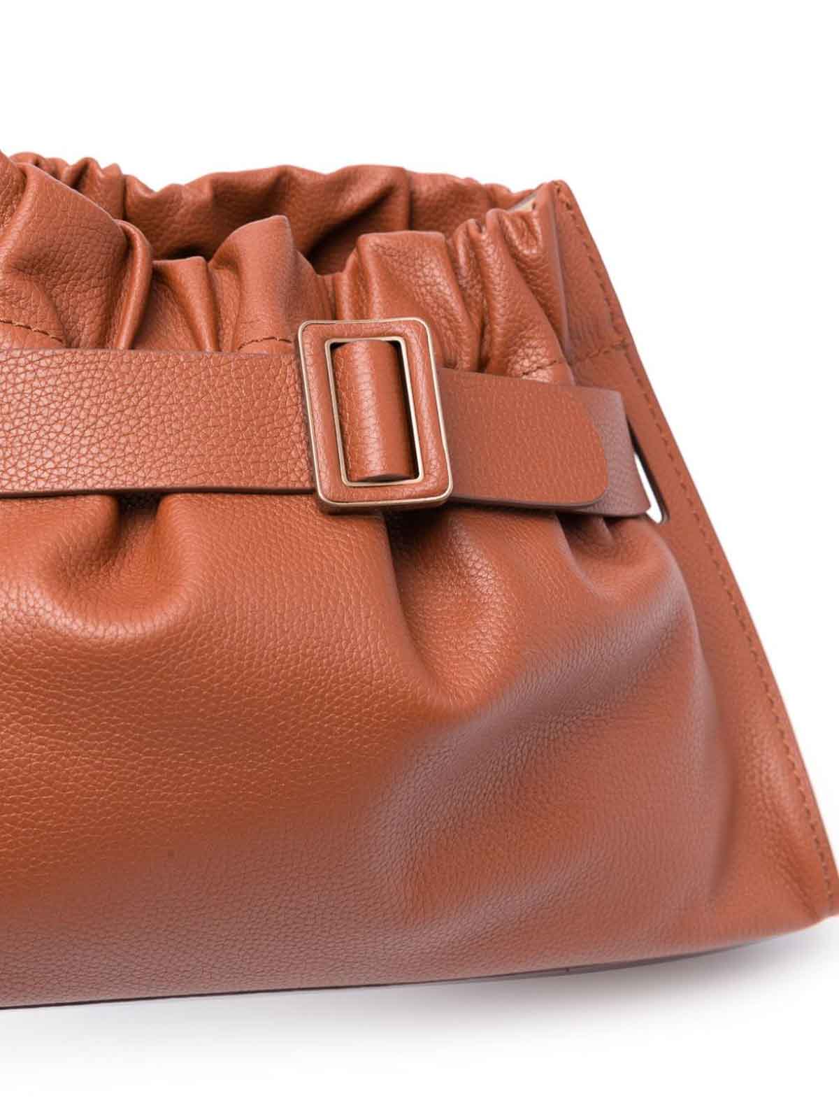 Shop Boyy Scrunchy Satchel Soft Leather Shoulder Bag In Brown