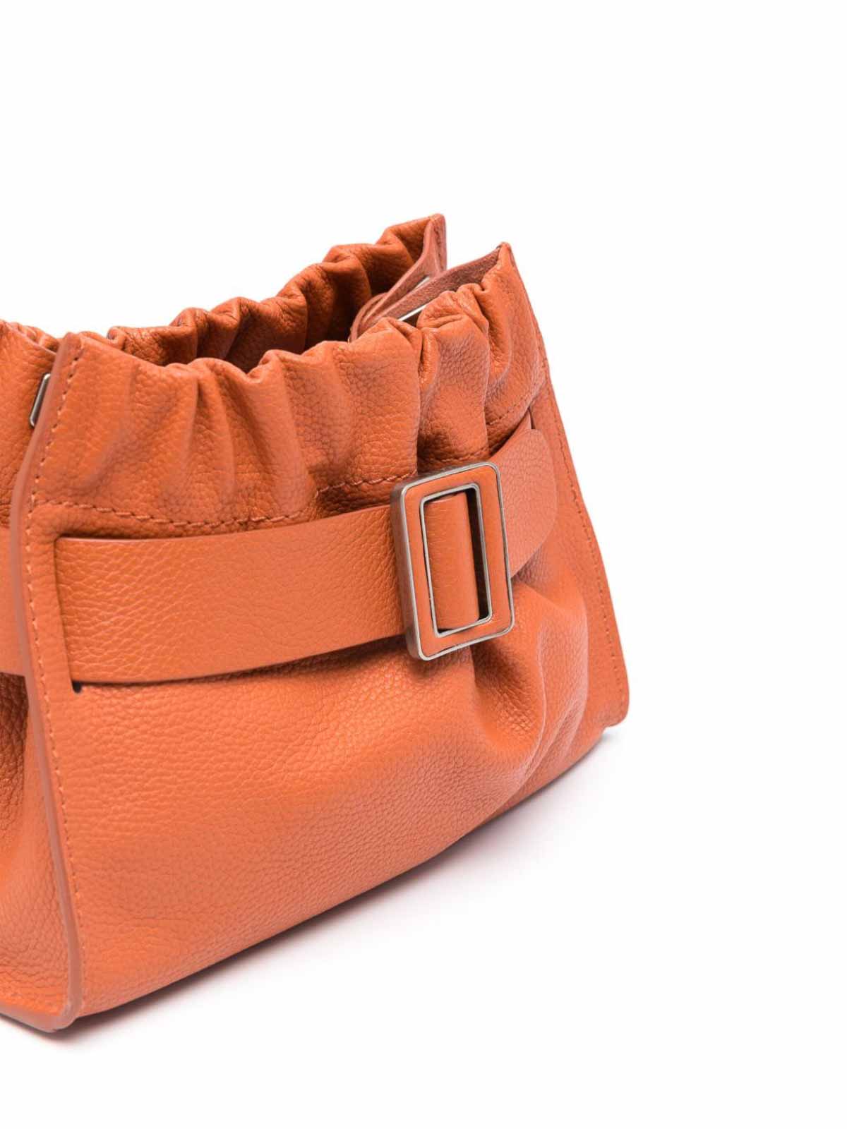 Shop Boyy Square Scrunchy Soft Leather Crossbody Bag In Brown