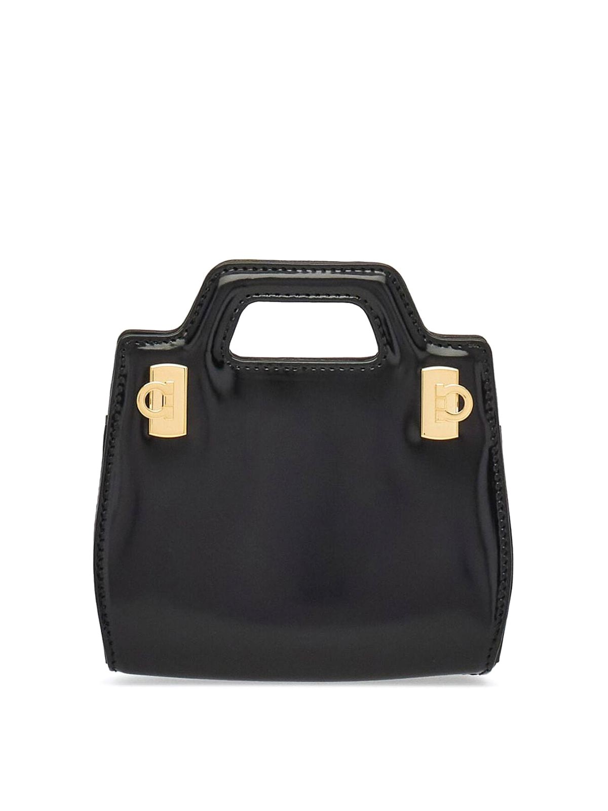 Ferragamo Wanda Micro Leather Crossbody Bag In Negro