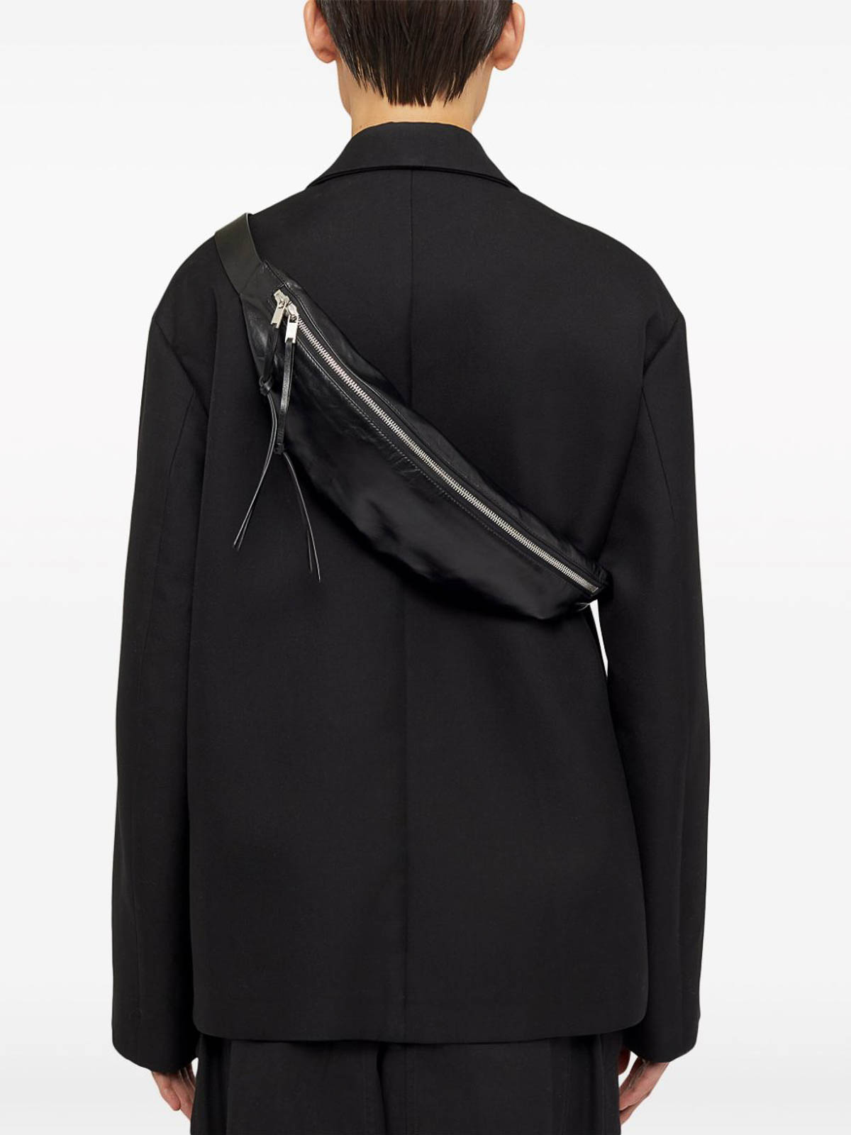 Shop Jil Sander Leather Beltbag In Black