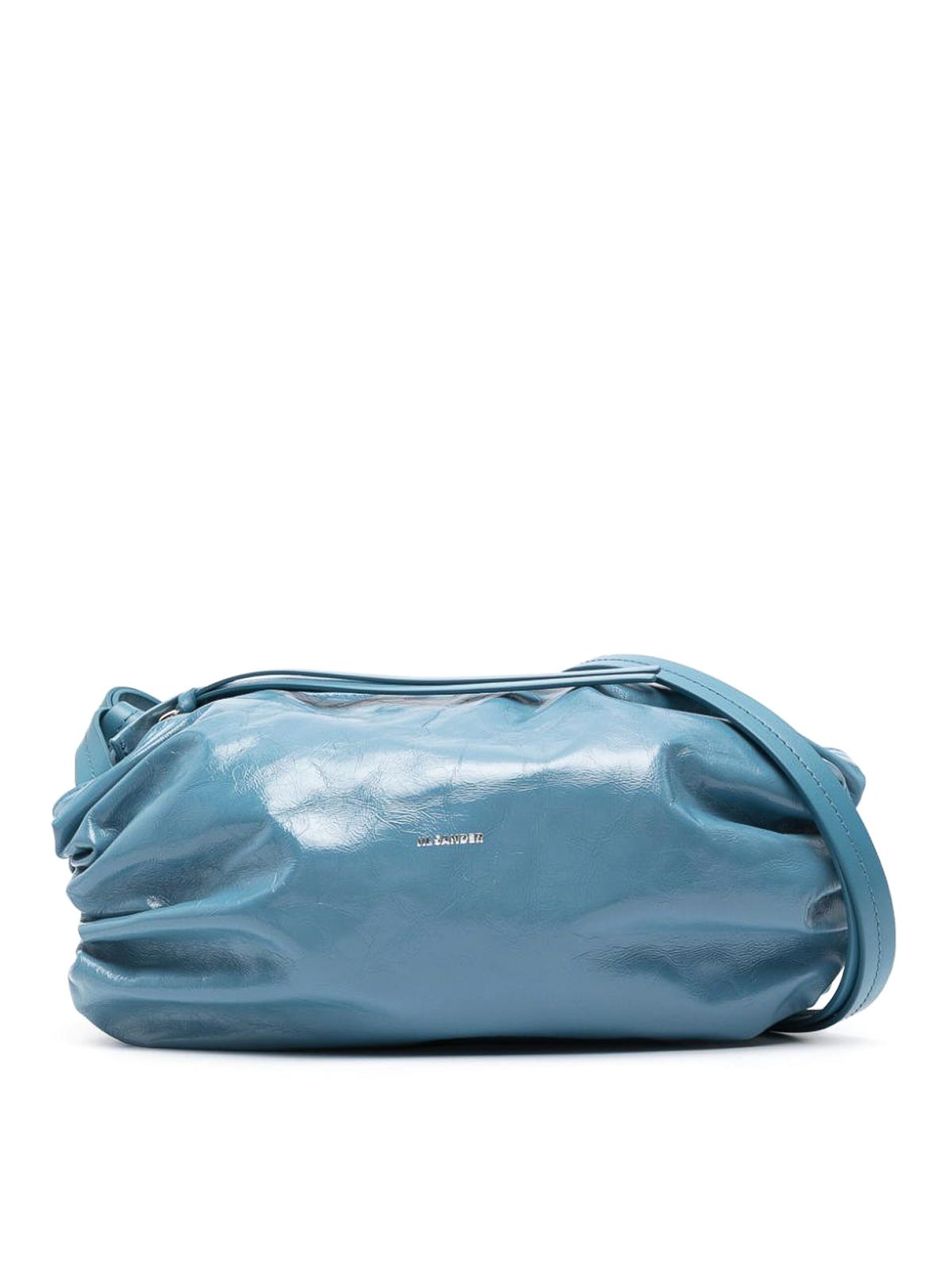 Shop Jil Sander Leather Crossbody Bag In Blue
