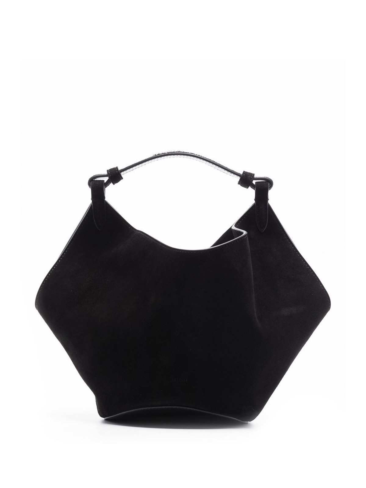 Shop Khaite Lotus Mini Leather Handbag In Negro