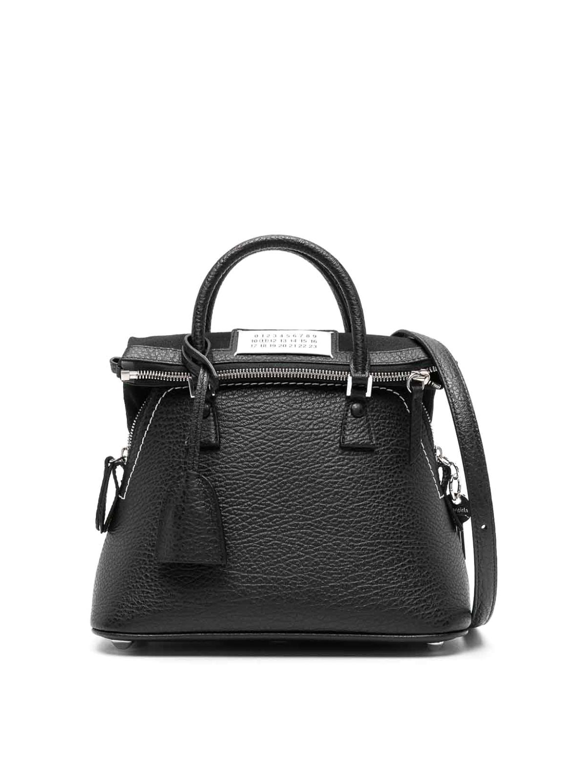 Shop Maison Margiela 5ac Classique Mini Leather Handbag In Black