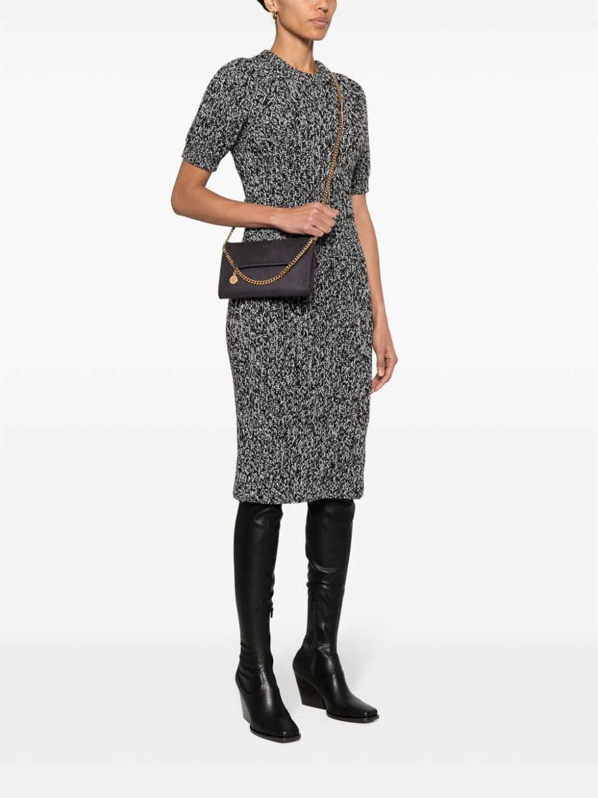 Shop Stella Mccartney Falabella Mini Crossbody Bag In Grey