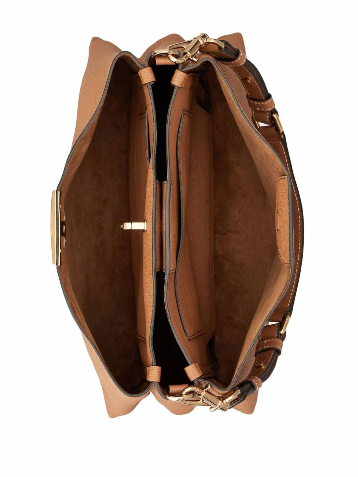 Shop Tod's T Timeless Leather Shoulder Bag In Brown