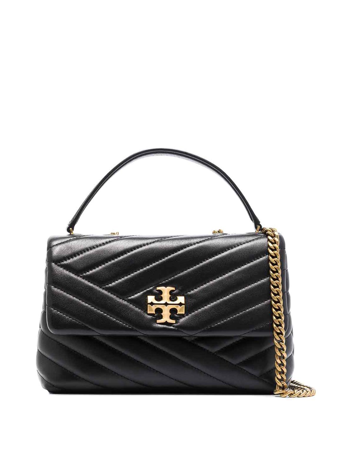 Tory Burch Kira Small Leather Shoulder Bag In Negro