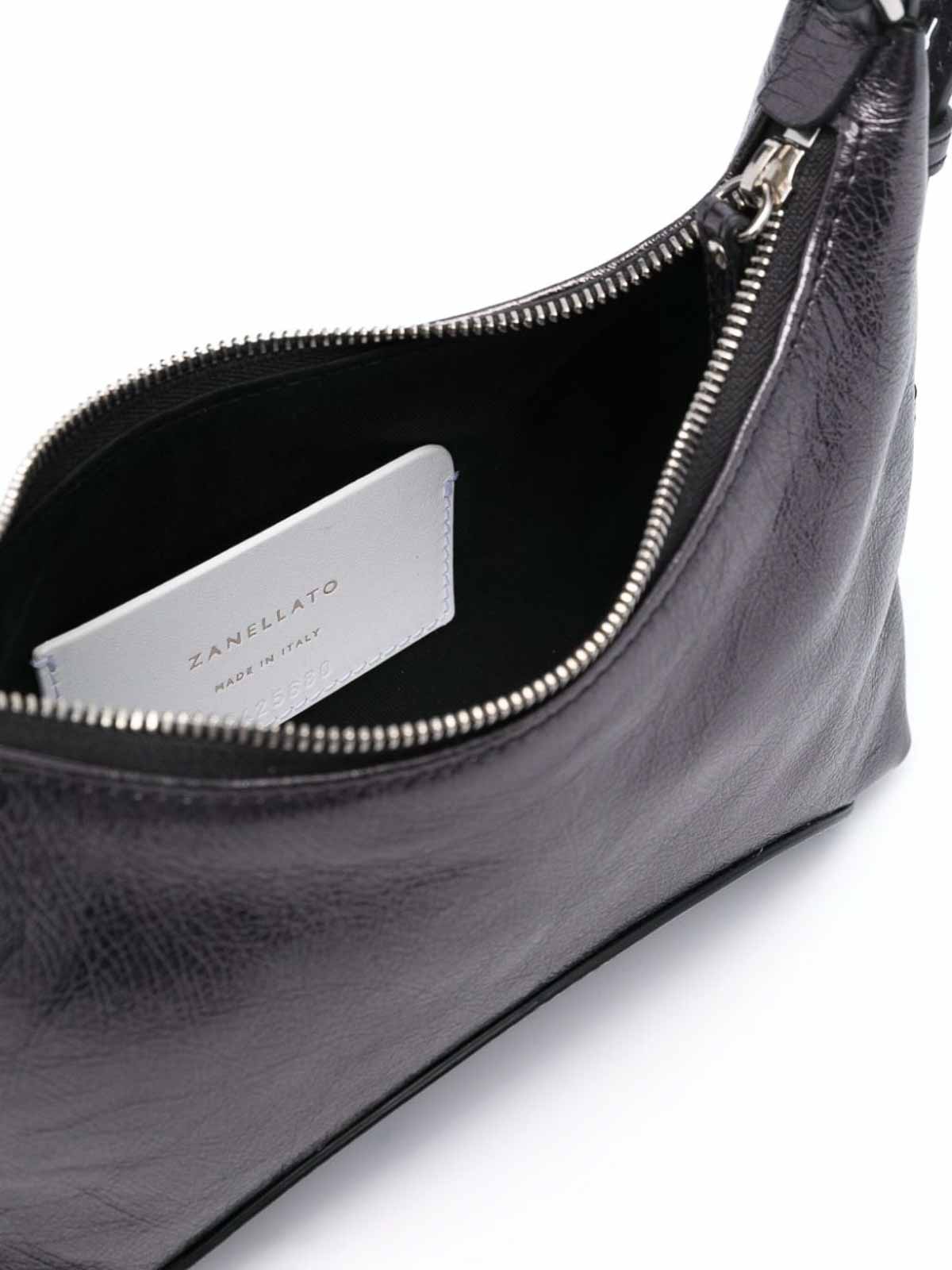 Shop Zanellato Mita Leather Shoulder Bag In Black