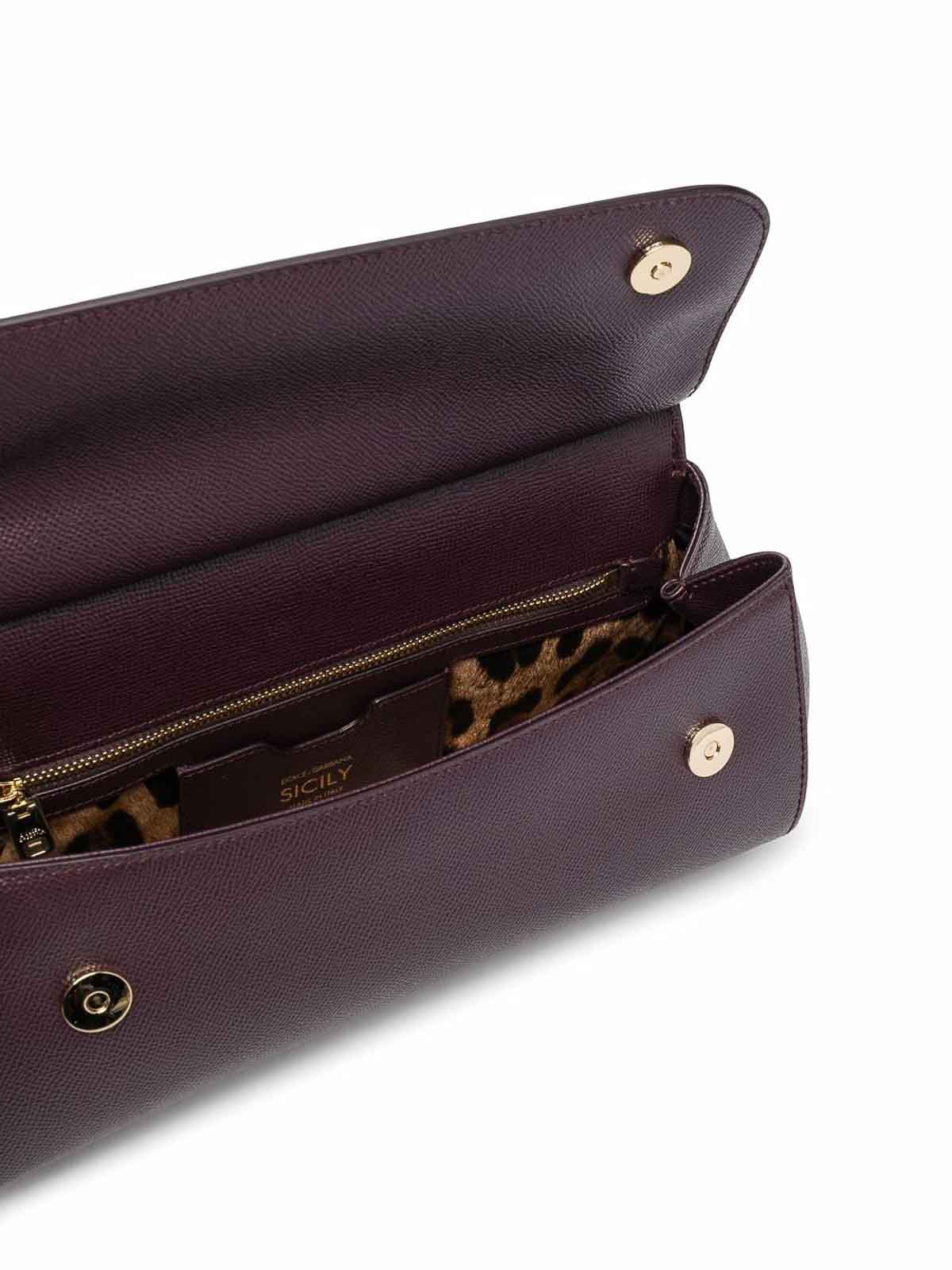 Shop Dolce & Gabbana Sicily Medium Handbag In Púrpura