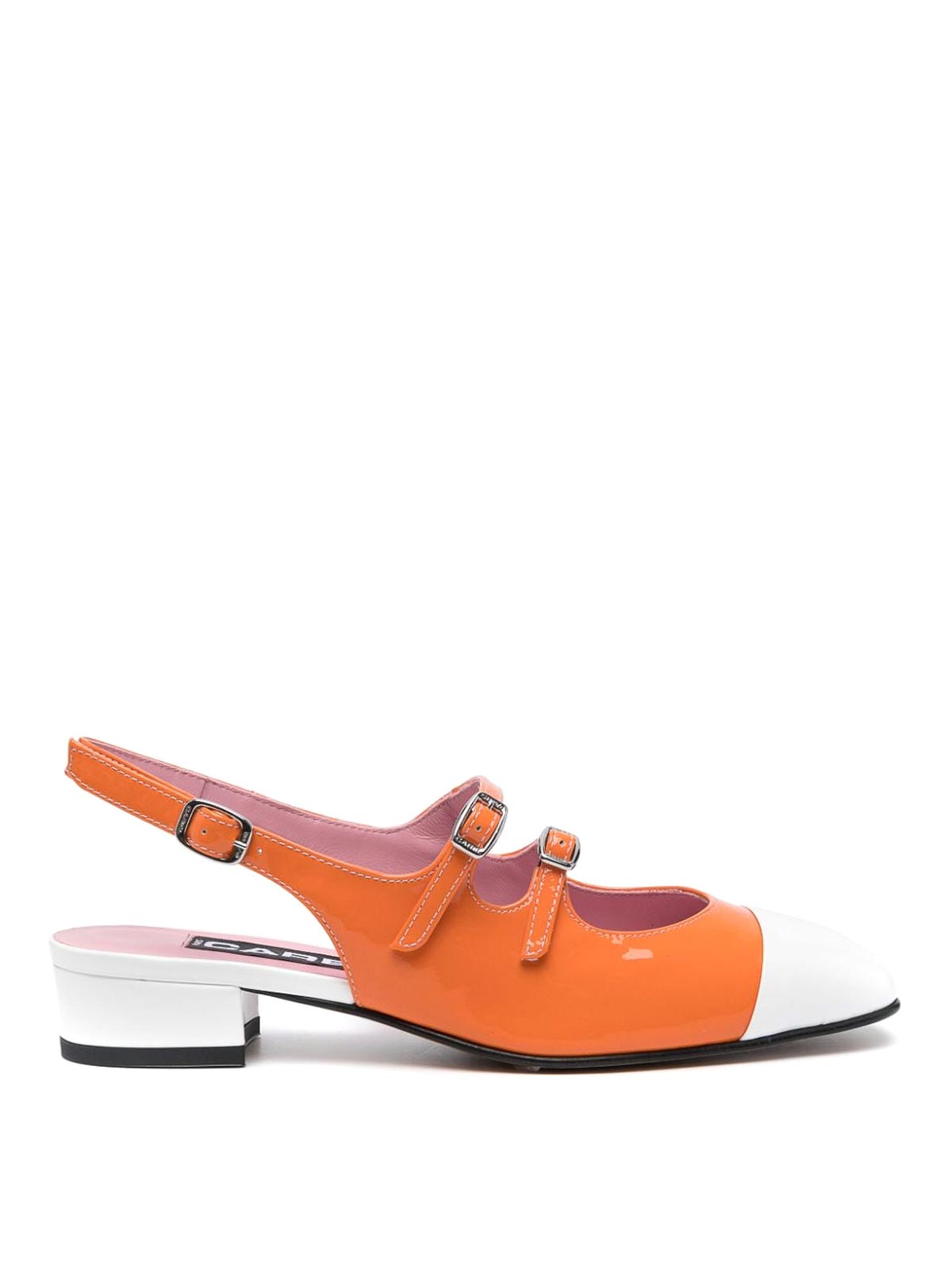 Shop Carel Paris Abricot Patent Slingback Ballet Flats In Orange
