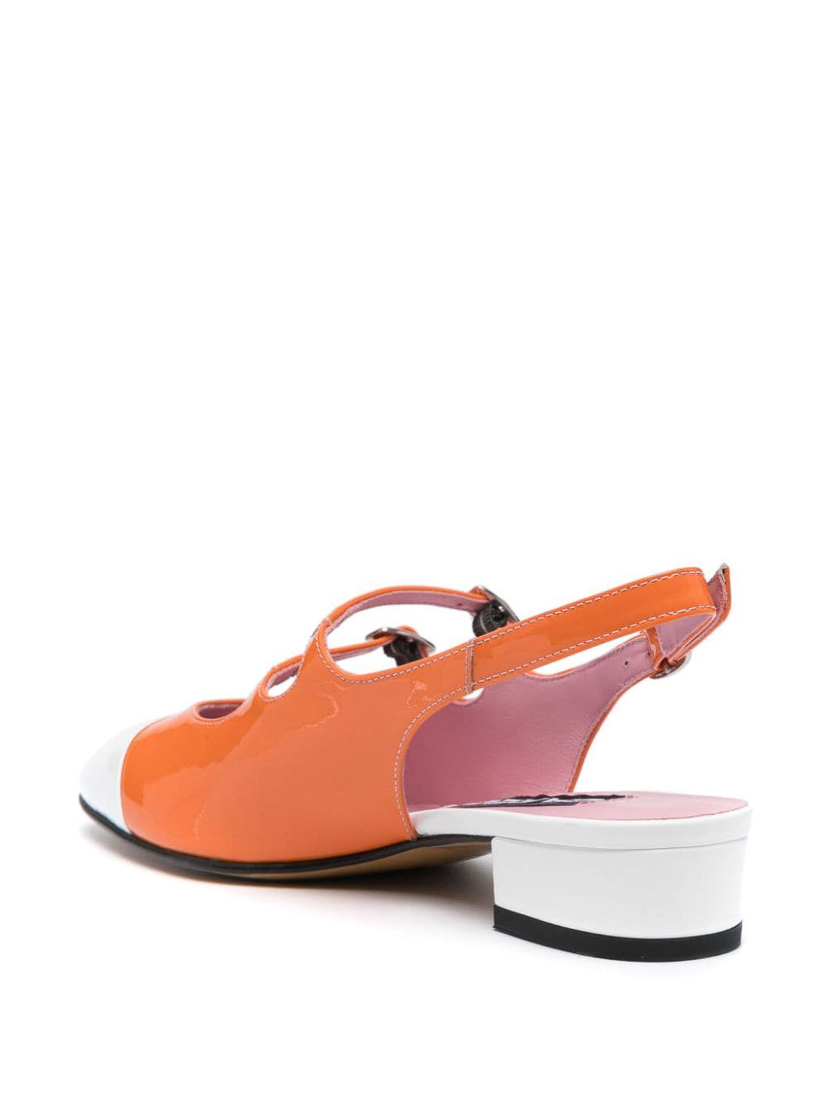 Shop Carel Paris Abricot Patent Slingback Ballet Flats In Orange