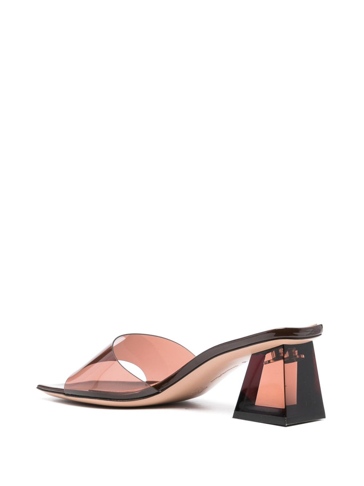 Shop Gianvito Rossi Cosmic Patent Leather Heel Mules In Brown