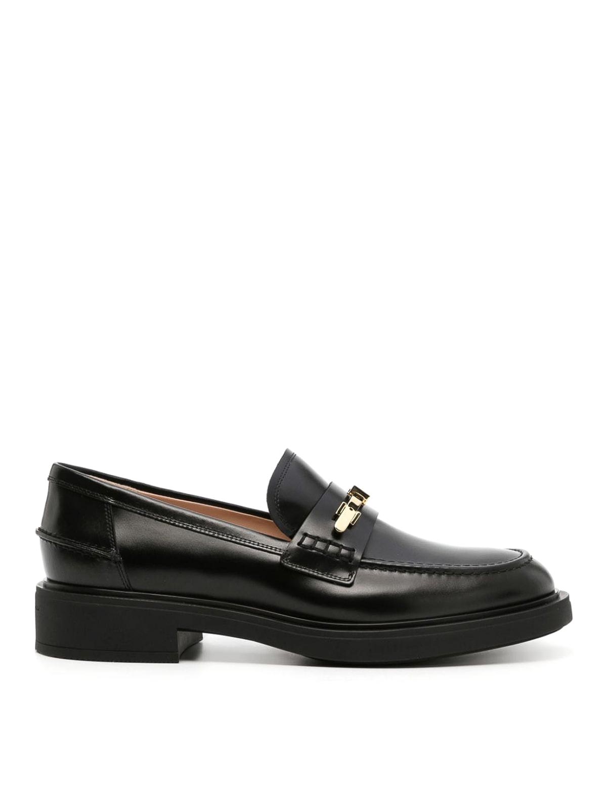Gianvito Rossi Leather Loafers In Negro