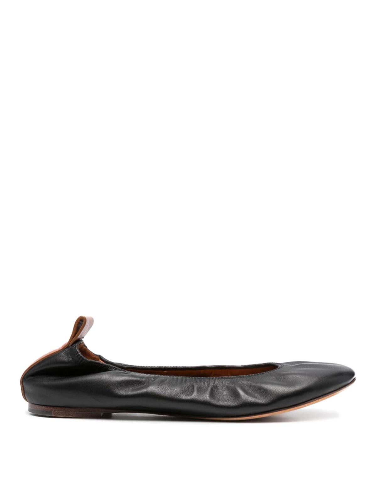 Lanvin Leather Ballet Flats In Black