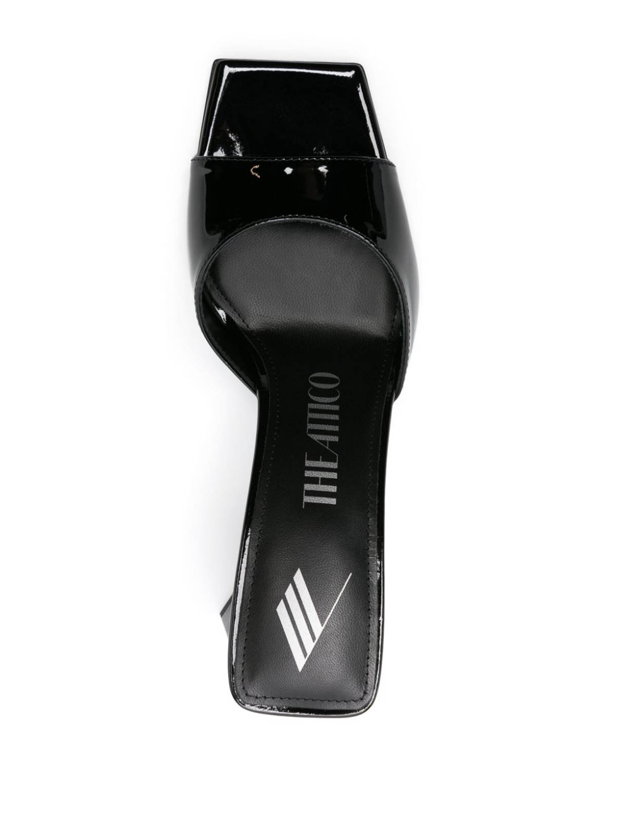Shop Attico Mini Devon Patent Leather Heel Mules In Black