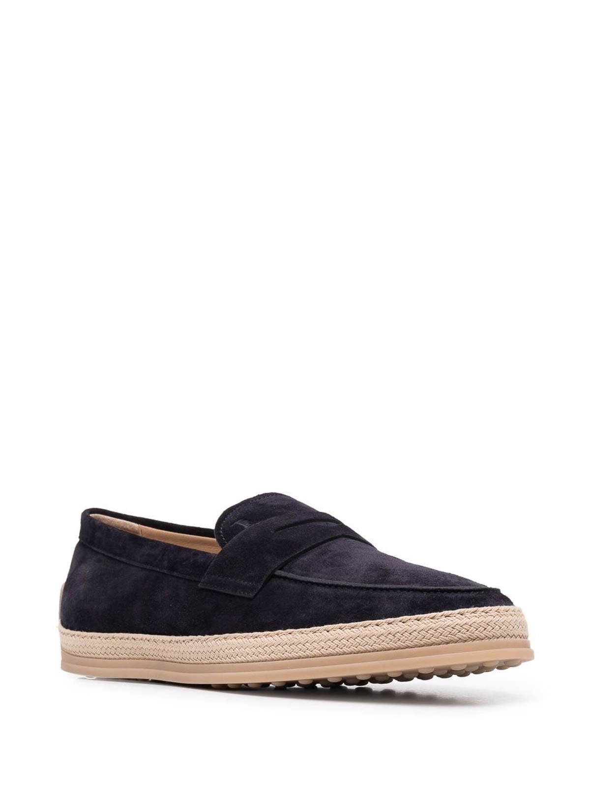 Shop Tod's Suede Loafers In Azul