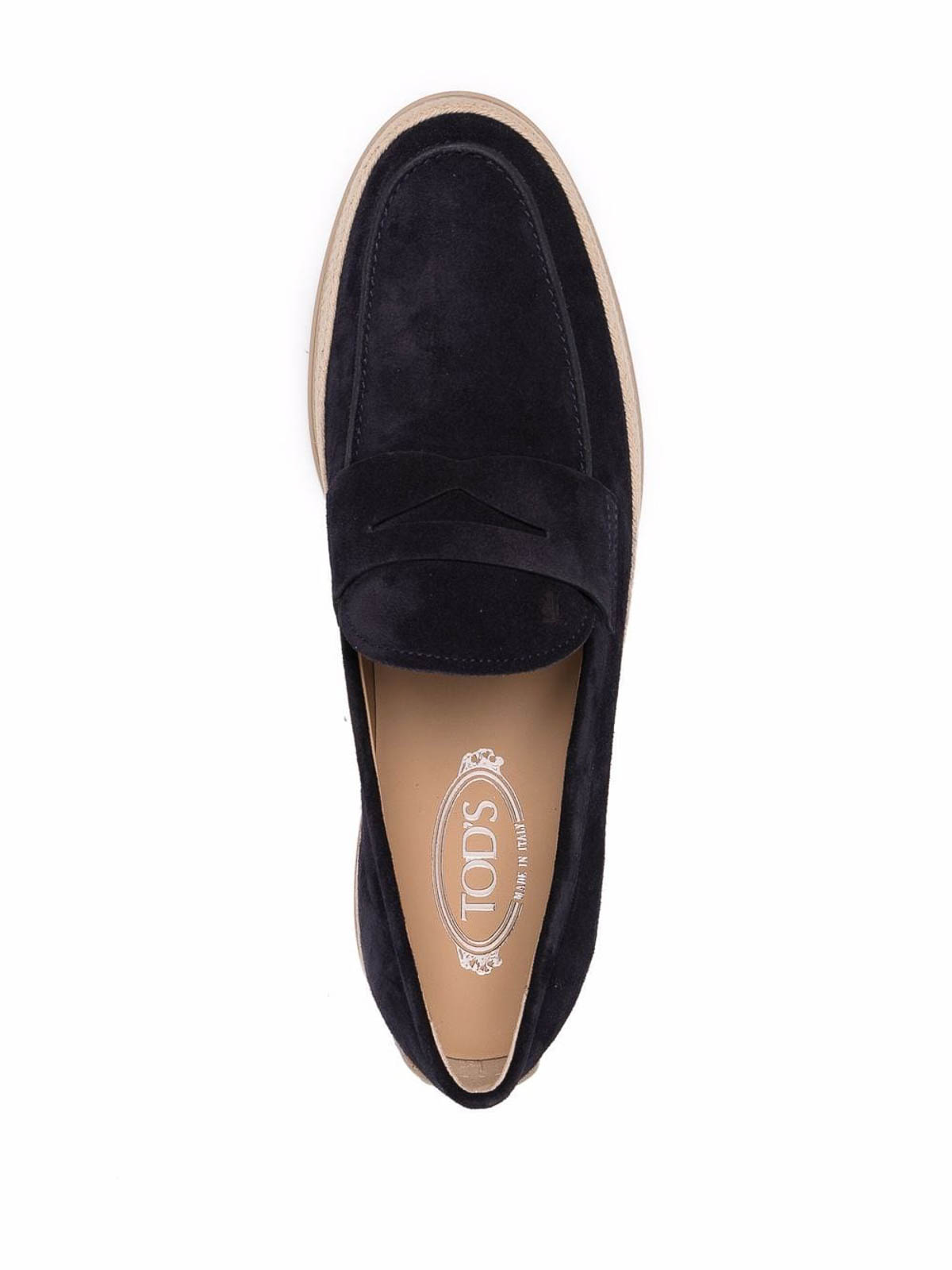 Shop Tod's Suede Loafers In Azul