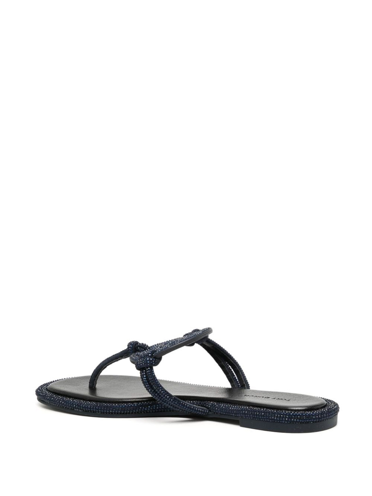 Shop Tory Burch Miller Leather Thong Sandals In Azul
