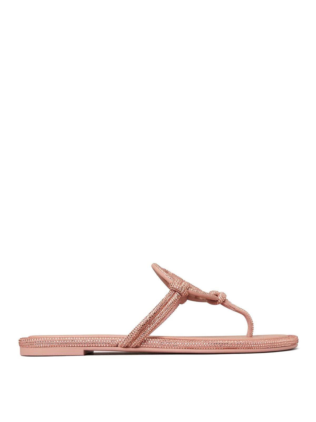 Tory Burch Miller Leather Thong Sandals In Color Carne Y Neutral