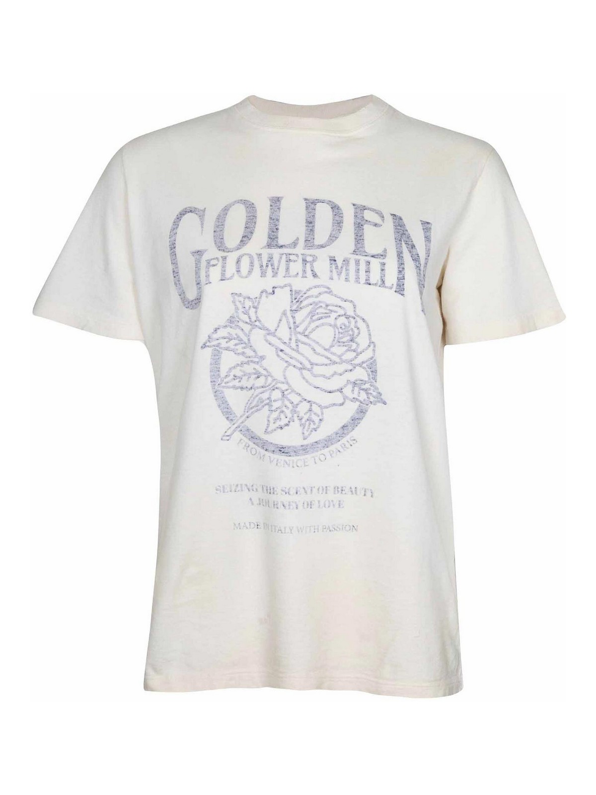 Shop Golden Goose Journey Jersey T-shirt With Print In White