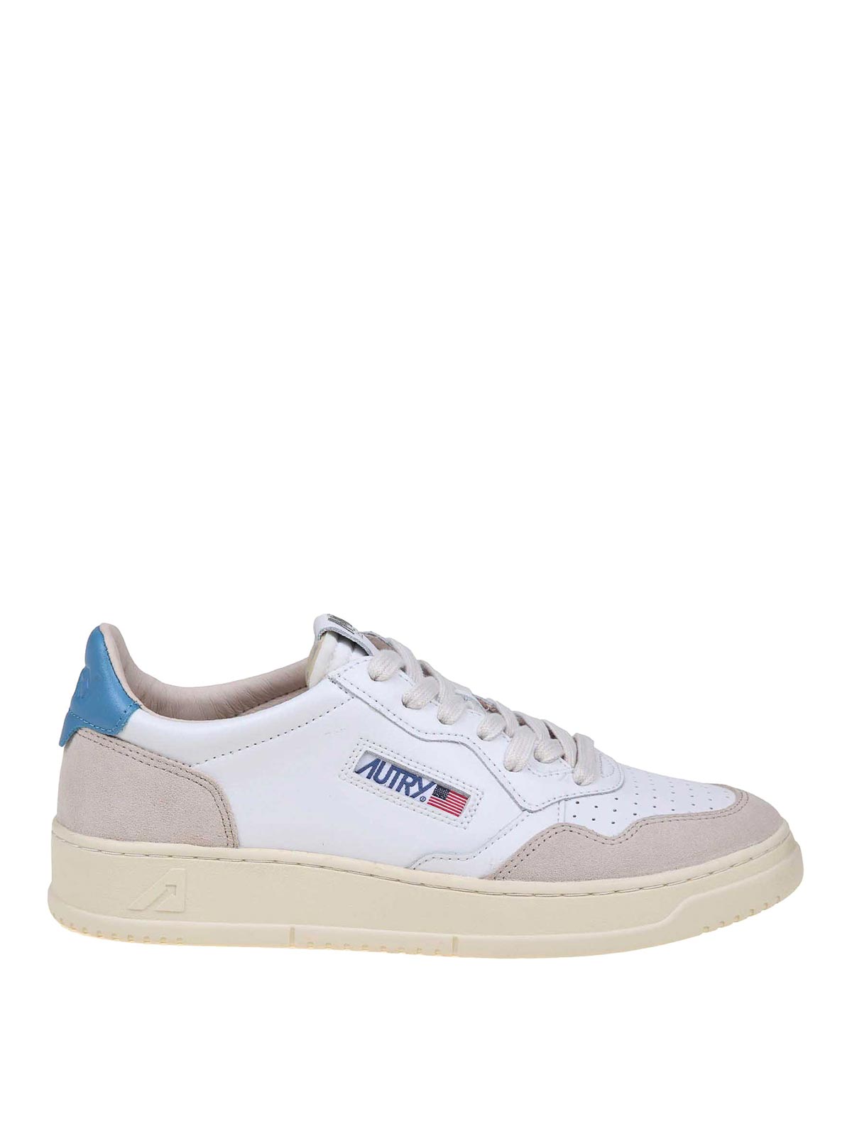 Shop Autry Leather And Suede Sneakers In White