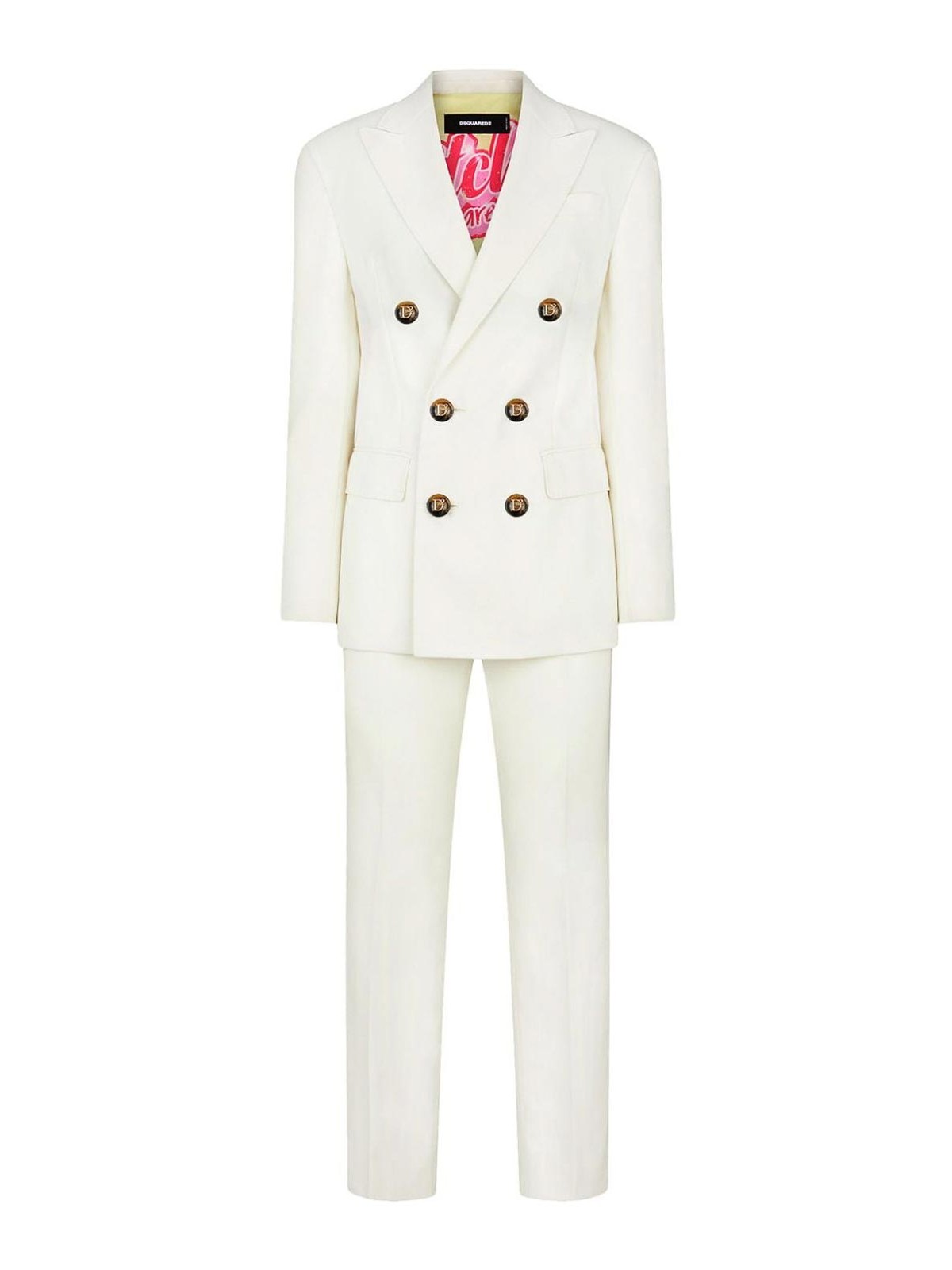 Shop Dsquared2 Double-breast Notched-lapel Suit In White