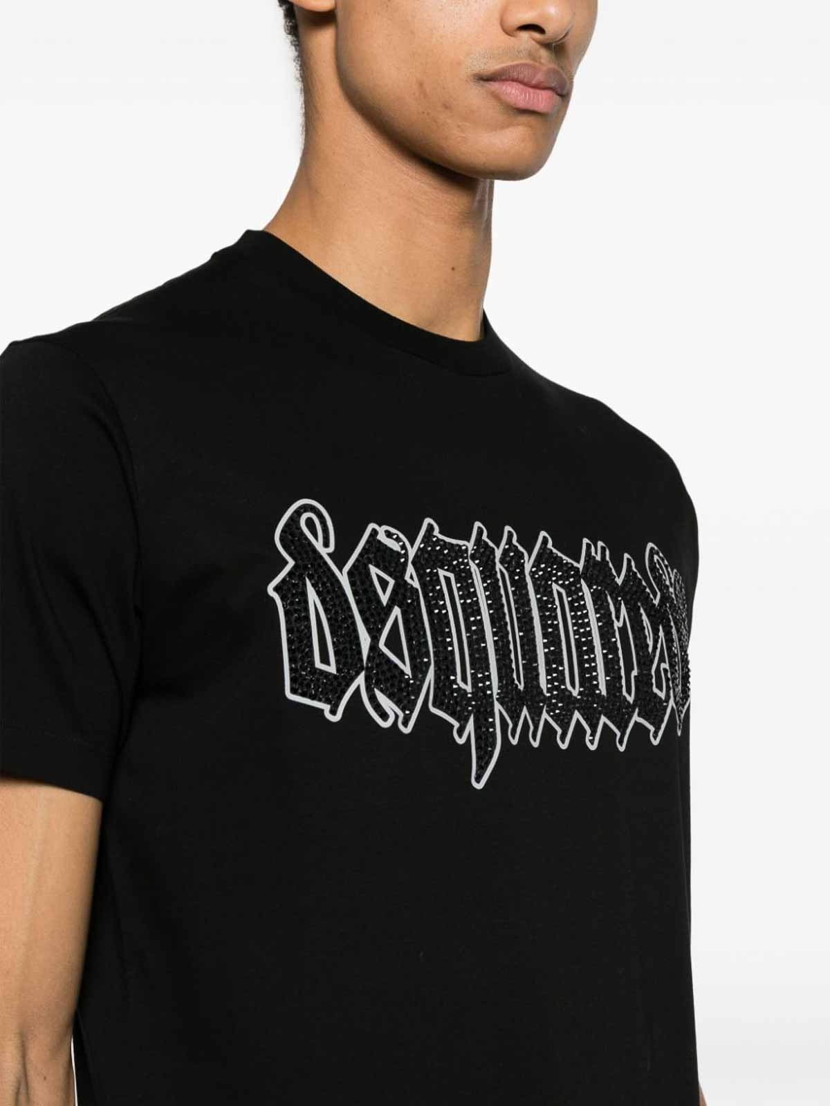 Shop Dsquared2 Cool Fit Cotton T-shirt In Black
