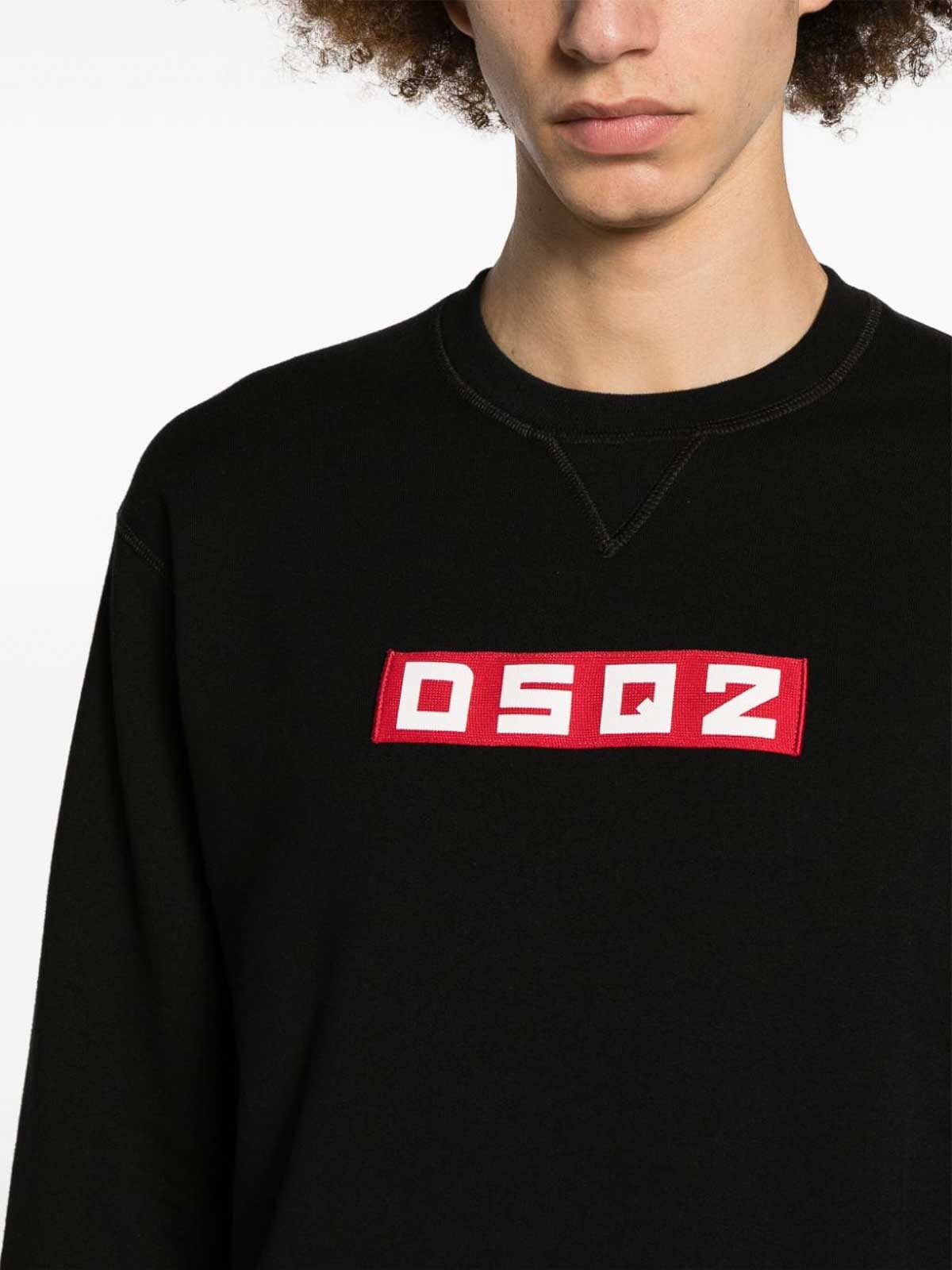 Shop Dsquared2 Logo-patch Cotton Sweatshirt In Black