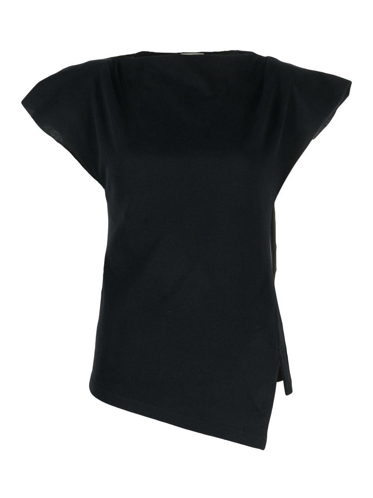 Shop Isabel Marant Sebani Asymmetric T-shirt In Black