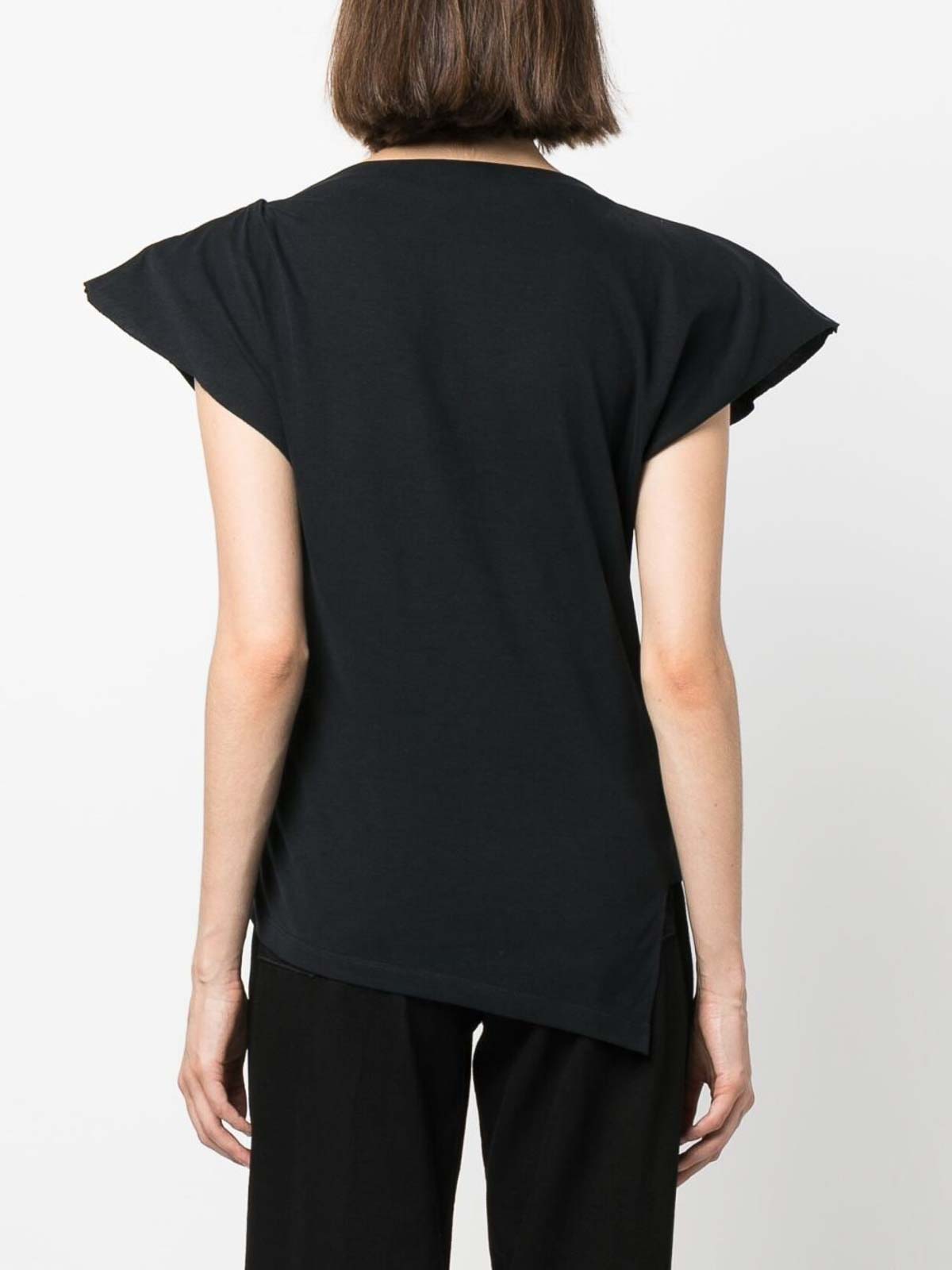 Shop Isabel Marant Sebani Asymmetric T-shirt In Black