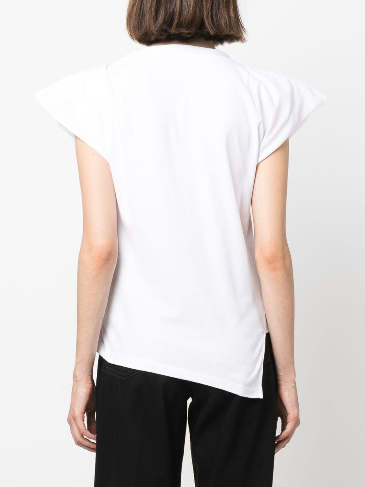 Shop Isabel Marant Sebani Padded Asymmetric T-shirt In White