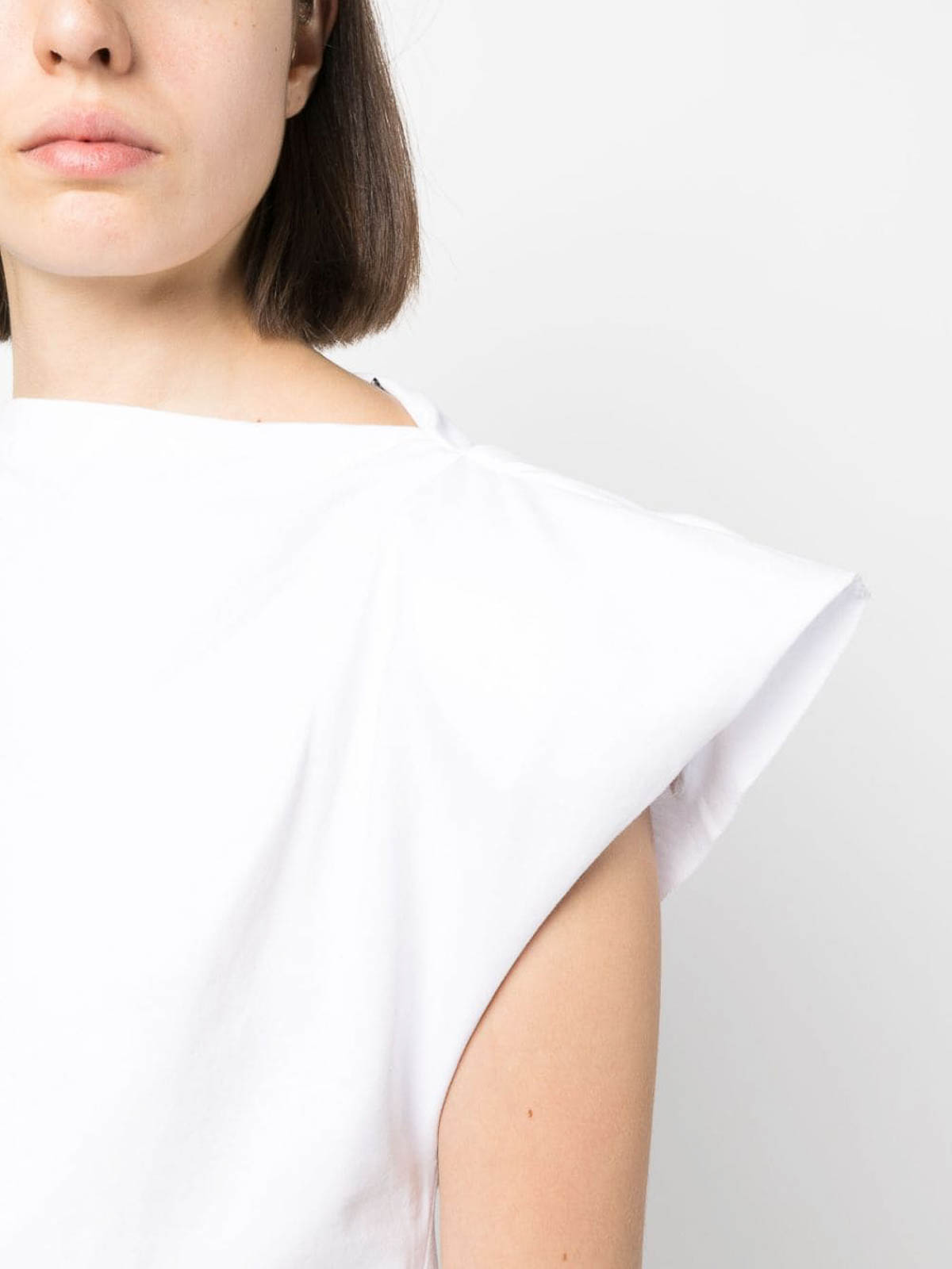 Shop Isabel Marant Sebani Padded Asymmetric T-shirt In White