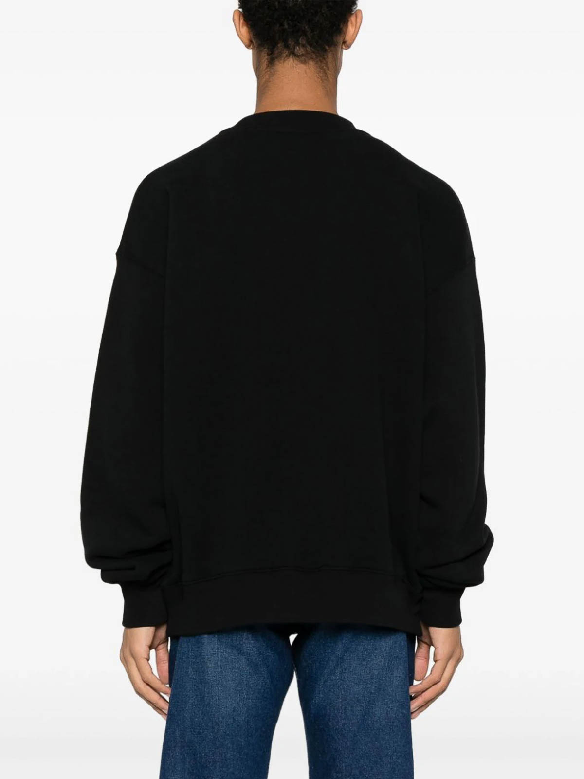 Shop Off-white Logo-print Cotton Sweatshirt In Black