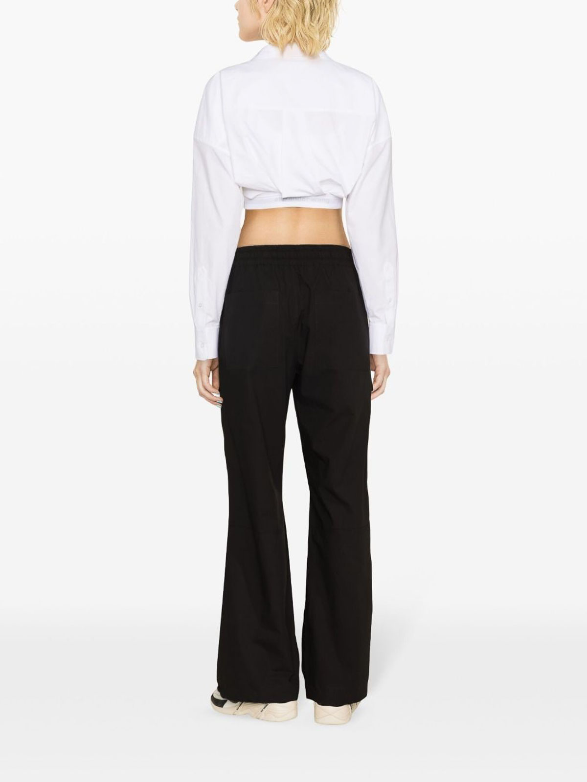 Shop P.a.r.o.s.h Cargo-pockets Cotton Trousers In Black