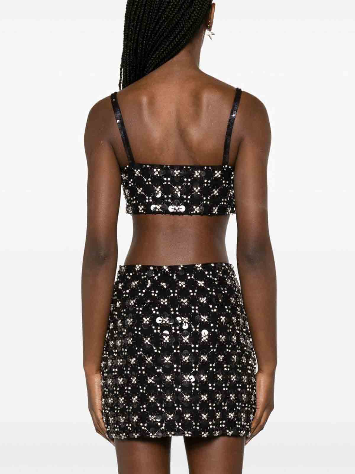 Rhinestone-embellished crop top