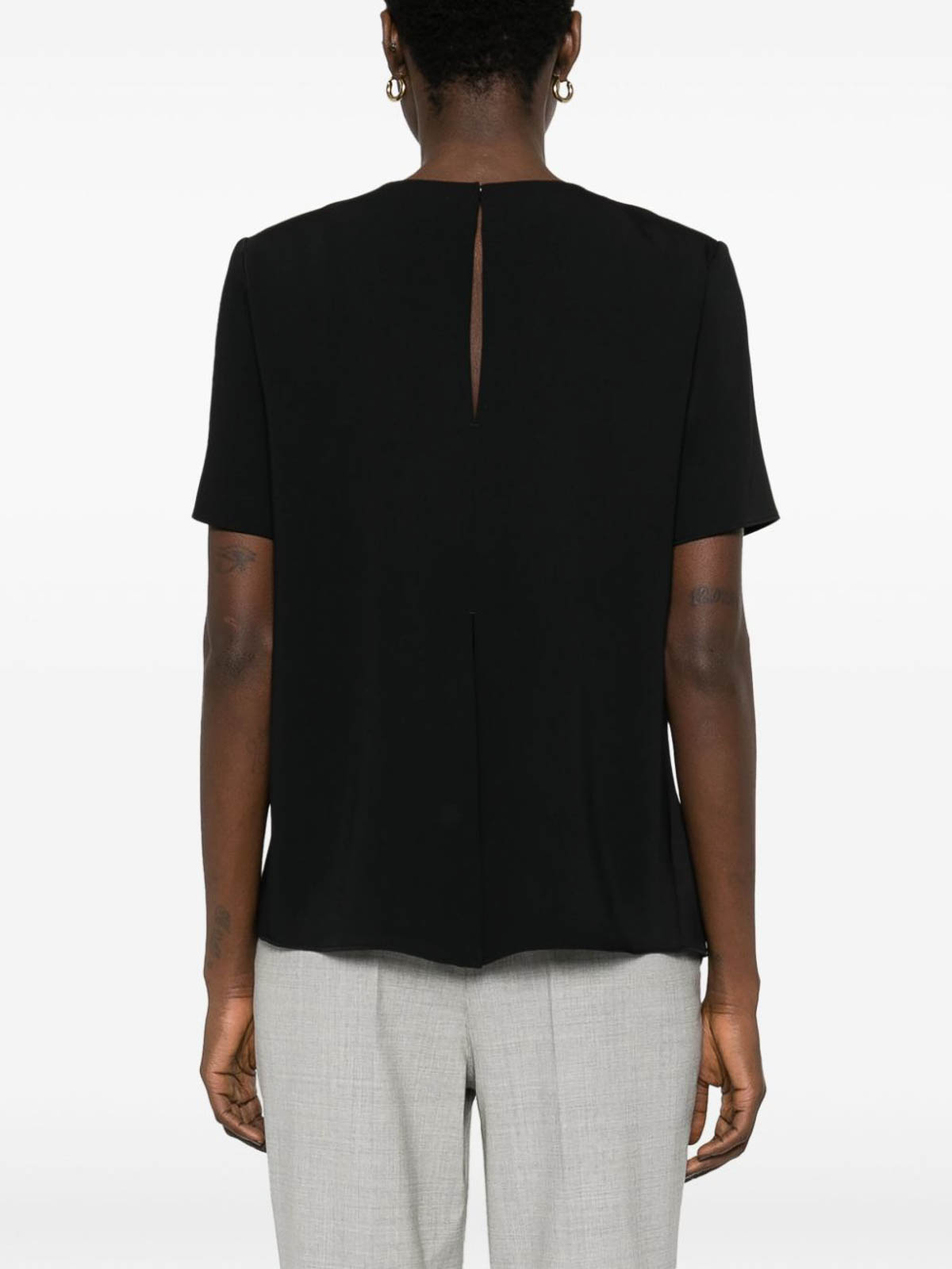Shop P.a.r.o.s.h Short-sleeved Blouse In Black